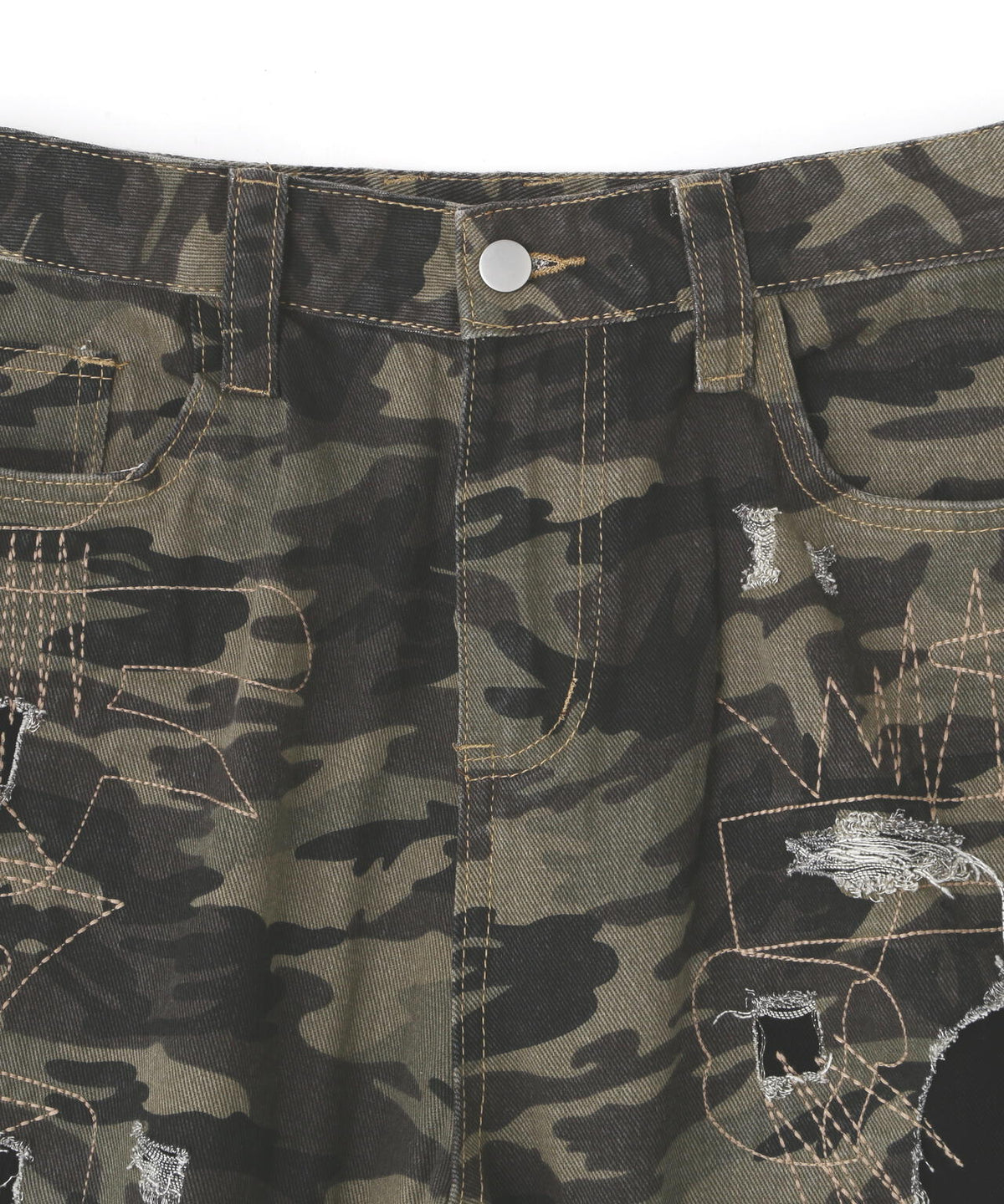 MAVYTH/メヴィス/CAMO DAMAGE DENIM PANTS