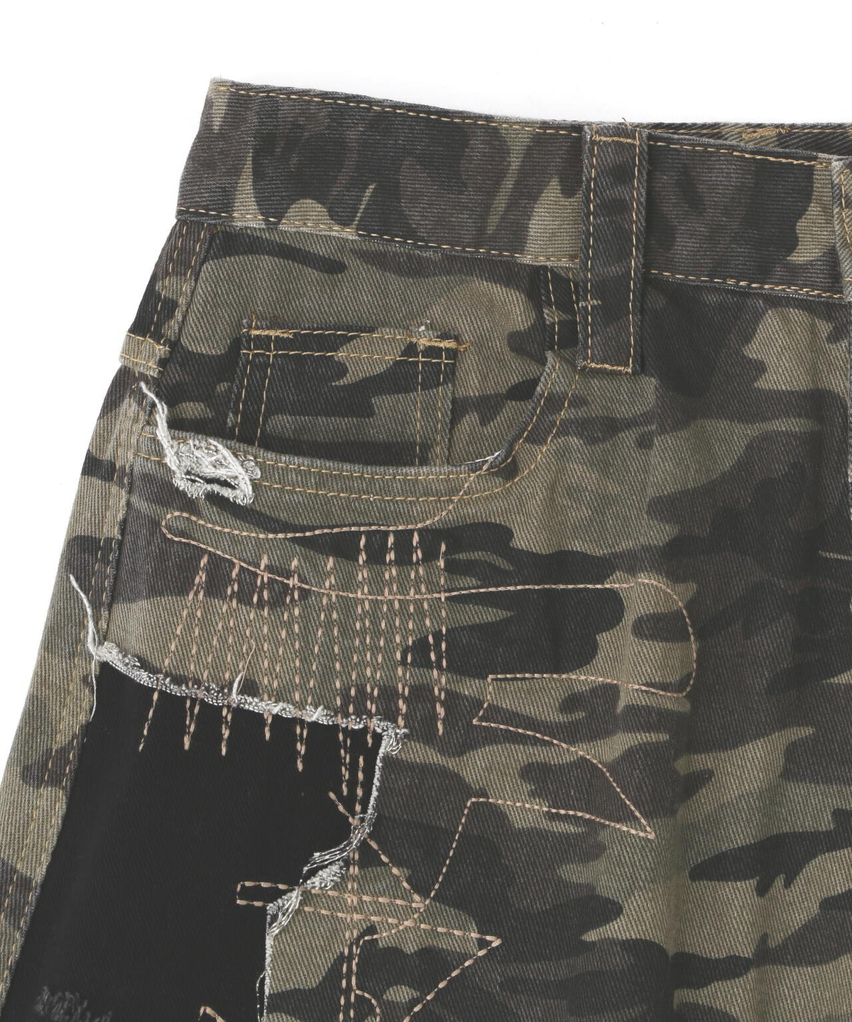 MAVYTH/メヴィス/CAMO DAMAGE DENIM PANTS