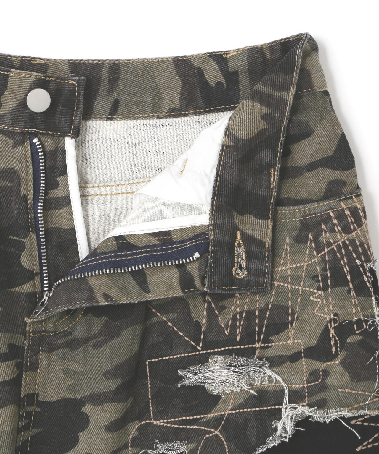 MAVYTH/メヴィス/CAMO DAMAGE DENIM PANTS