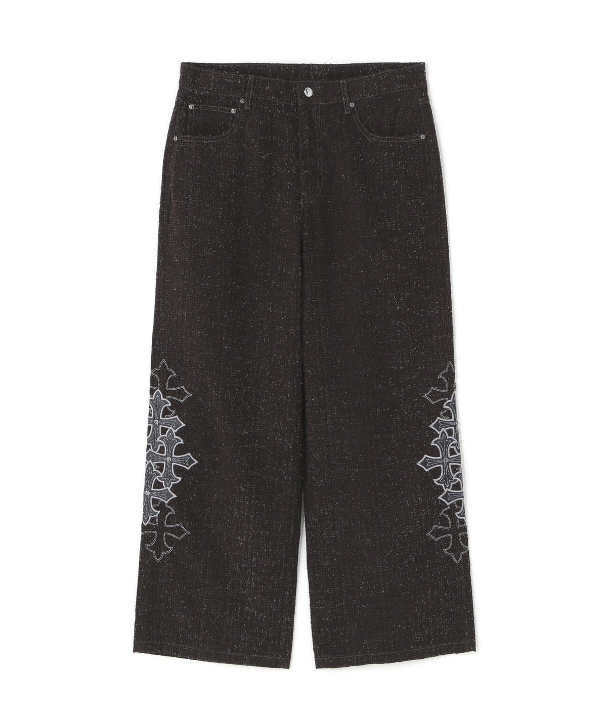 SUPPLIER/サプライヤー/Multiple Cross Leather Patch Baggy Denim
