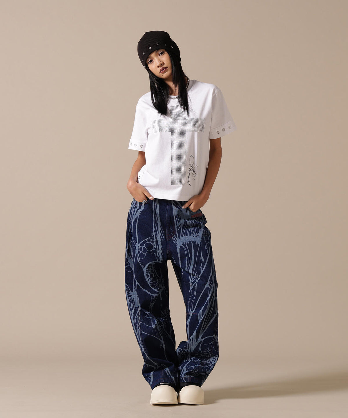 NoRemid/ノーリミッド/【LHP EXCLUSIVE】Leather Pattern Denim Pants