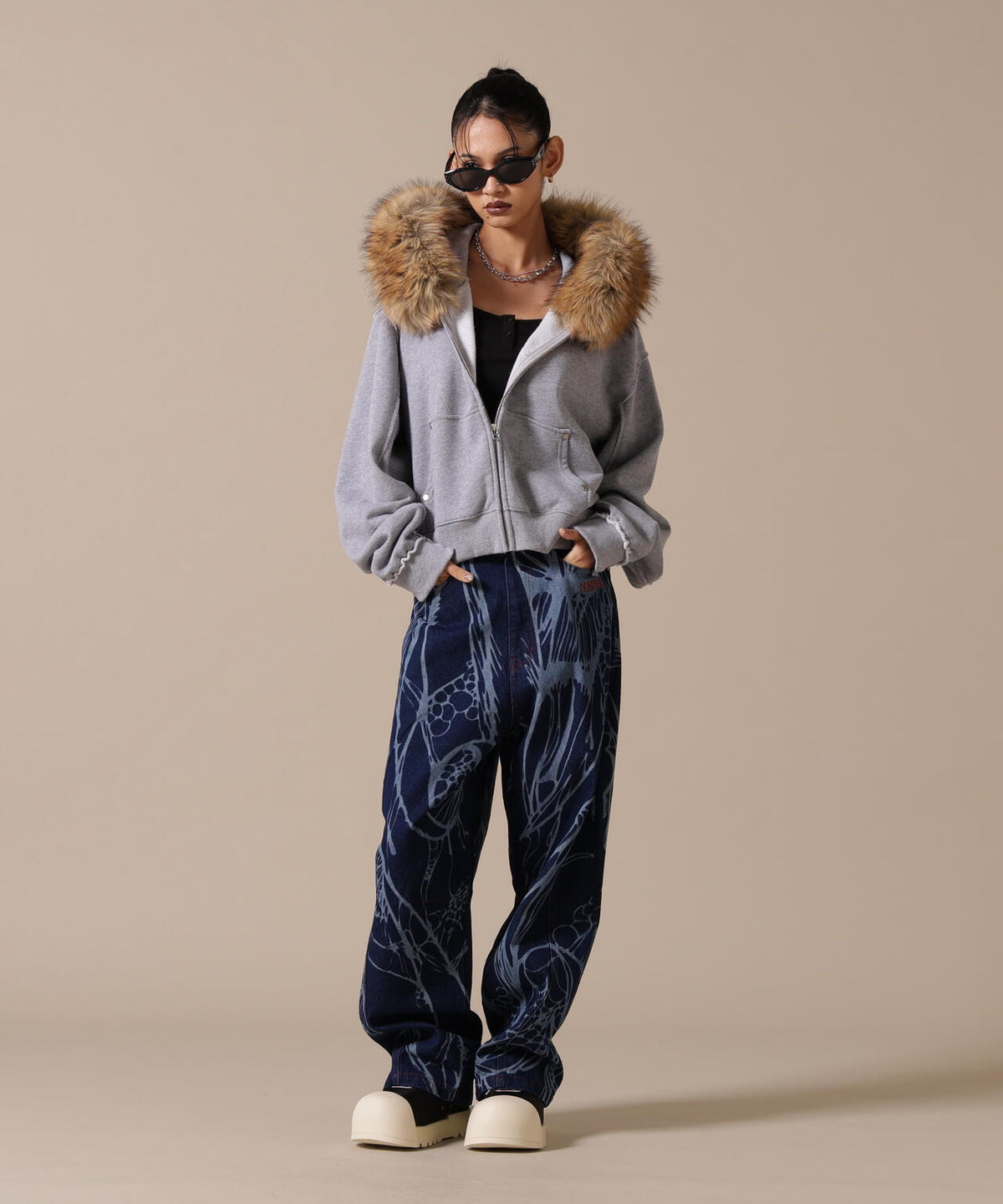 NoRemid/ノーリミッド/【LHP EXCLUSIVE】Leather Pattern Denim Pants