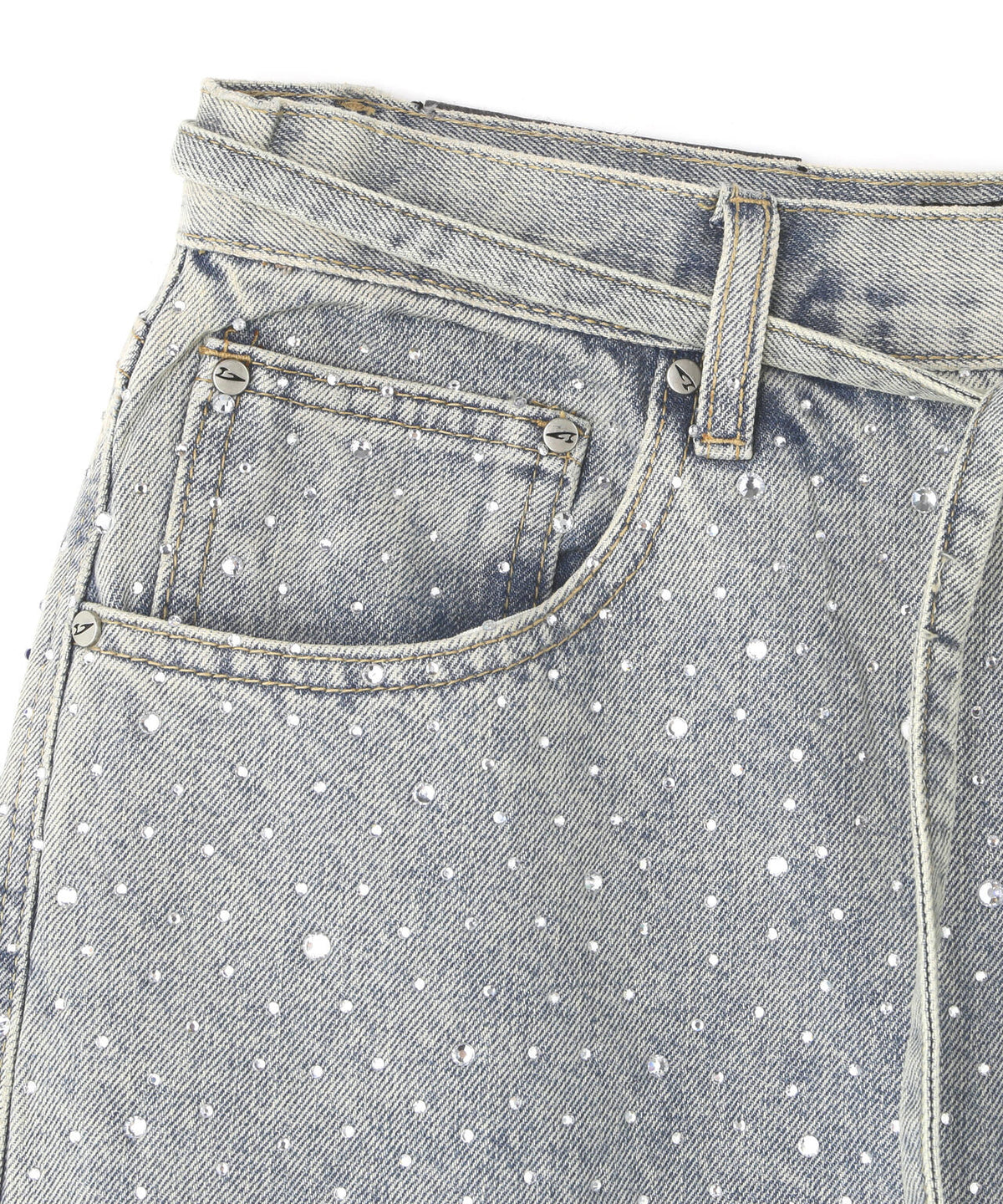 MAVYTH/メヴィス/CUT-OFF RHINESTONE DENIM SHORTS