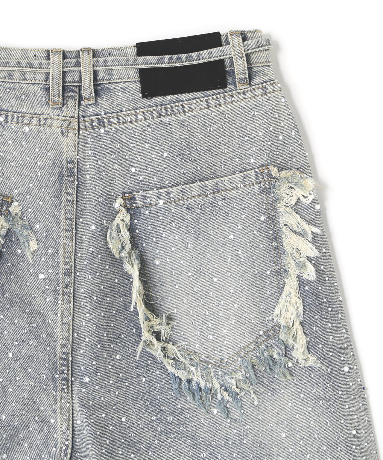 MAVYTH/メヴィス/CUT-OFF RHINESTONE DENIM SHORTS