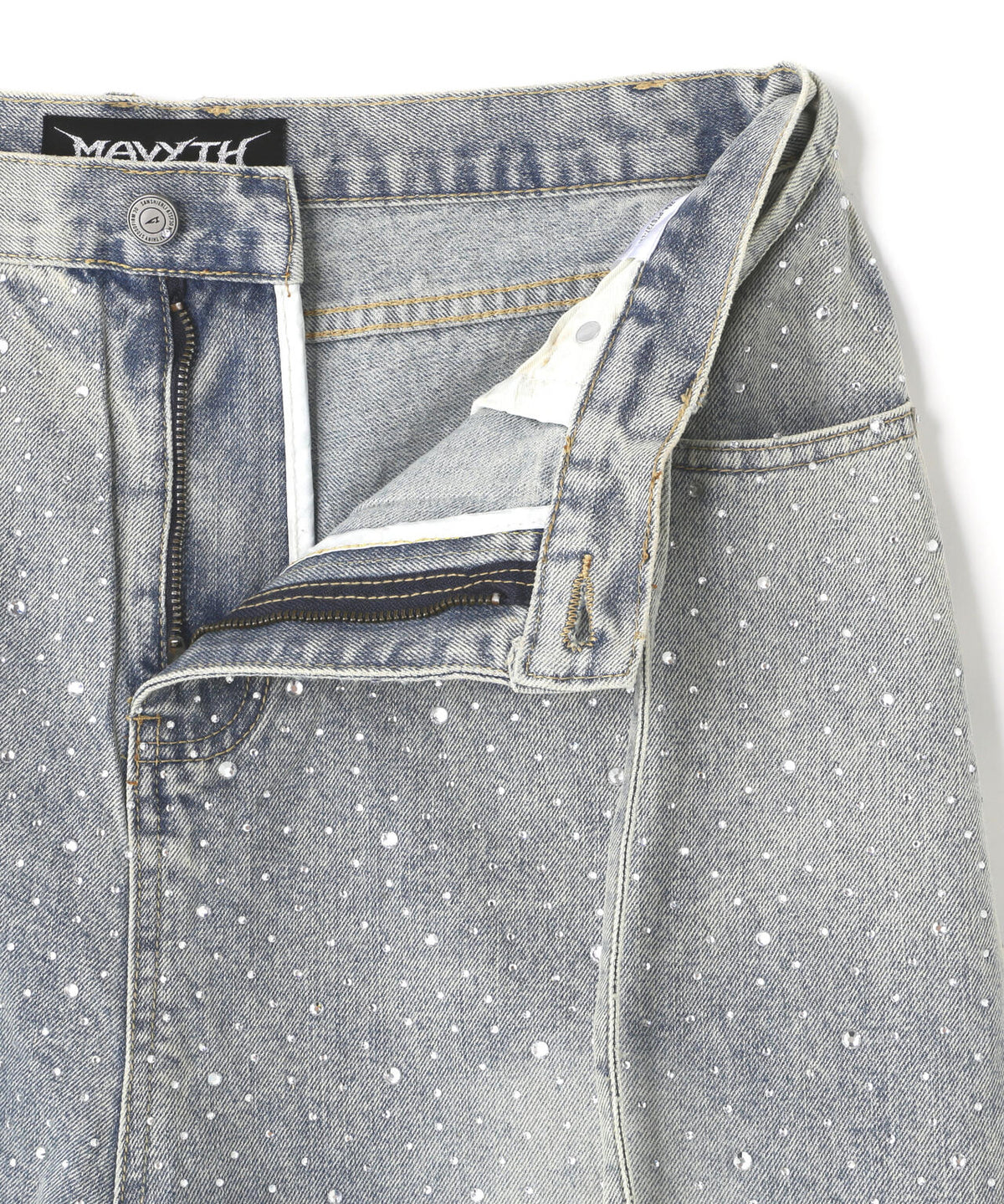 MAVYTH/メヴィス/CUT-OFF RHINESTONE DENIM SHORTS