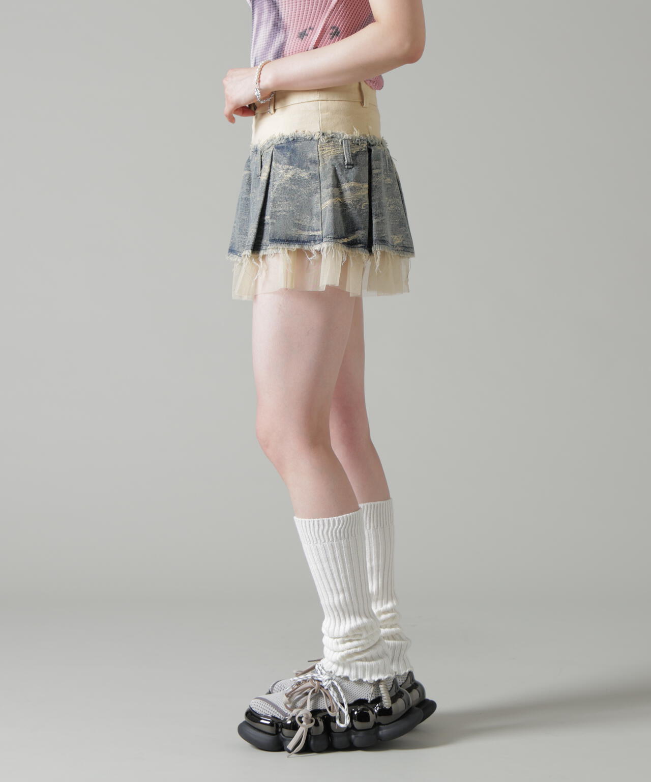 MAVYTH/メヴィス/DENIM PLEATS MINI SKIRT | L.H.P（エルエイチピー