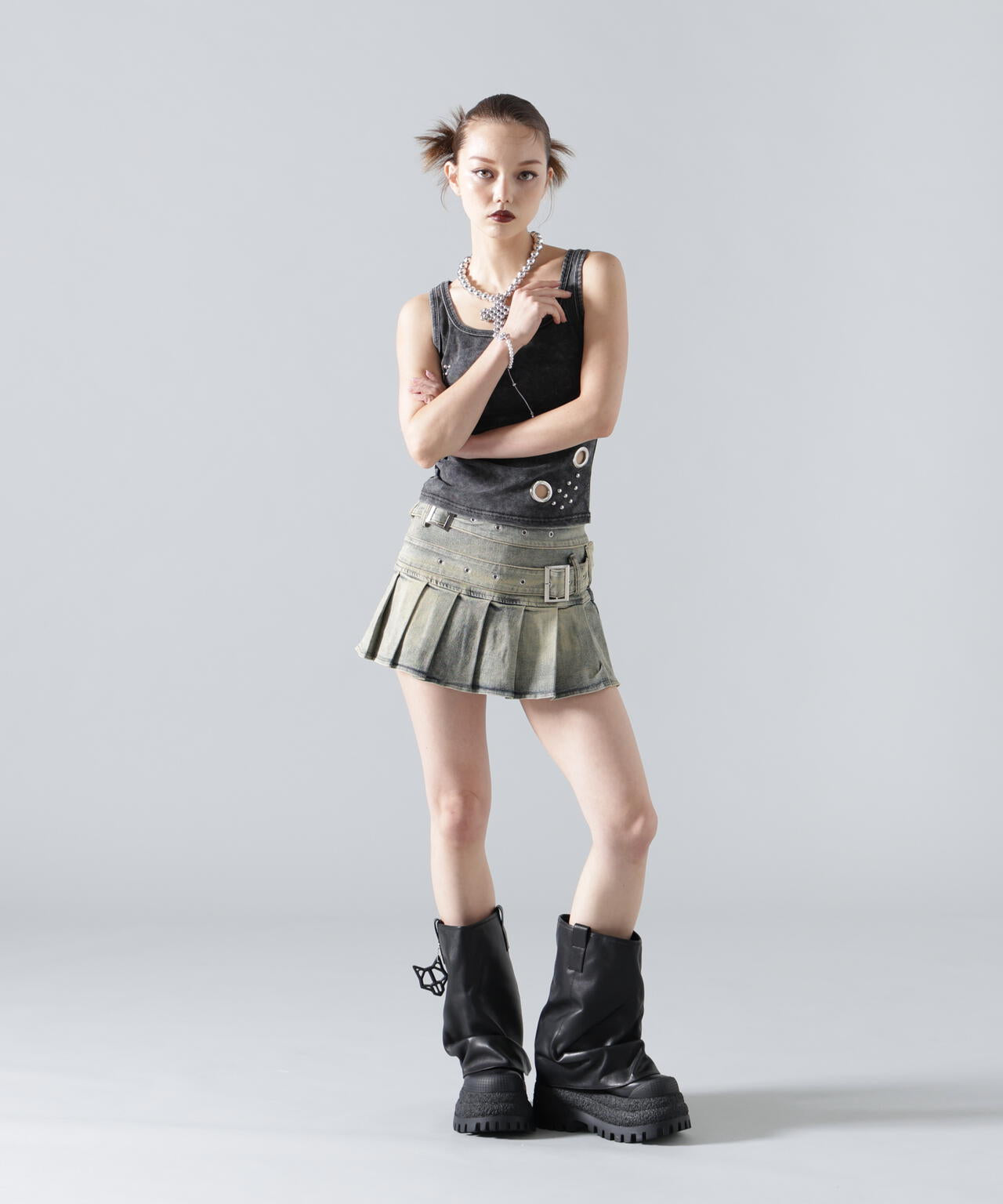 MAVYTH/メヴィス/W BELT DENIM MINI SKIRT | L.H.P（エルエイチピー