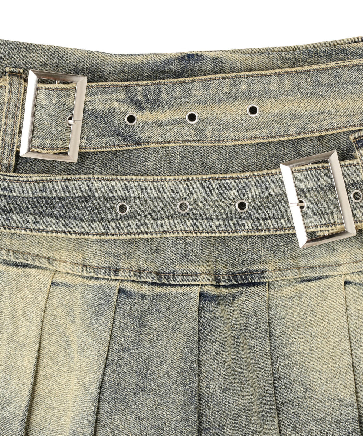 MAVYTH/メヴィス/W BELT DENIM MINI SKIRT