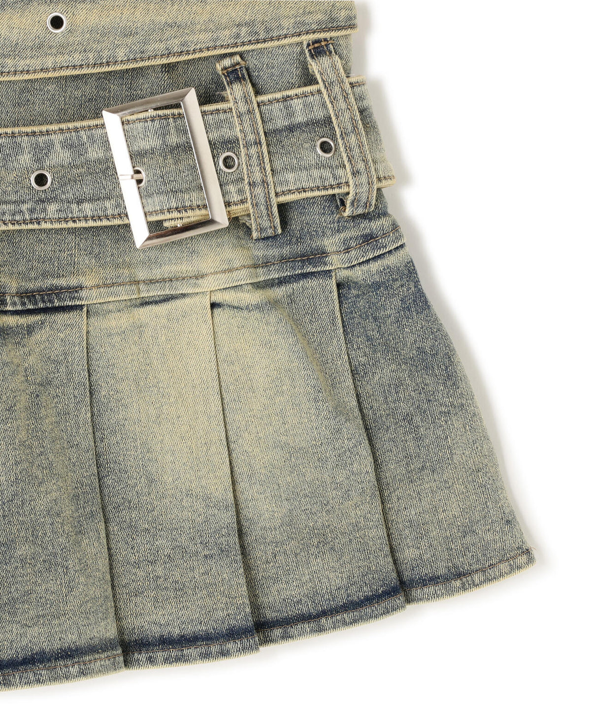 MAVYTH/メヴィス/W BELT DENIM MINI SKIRT