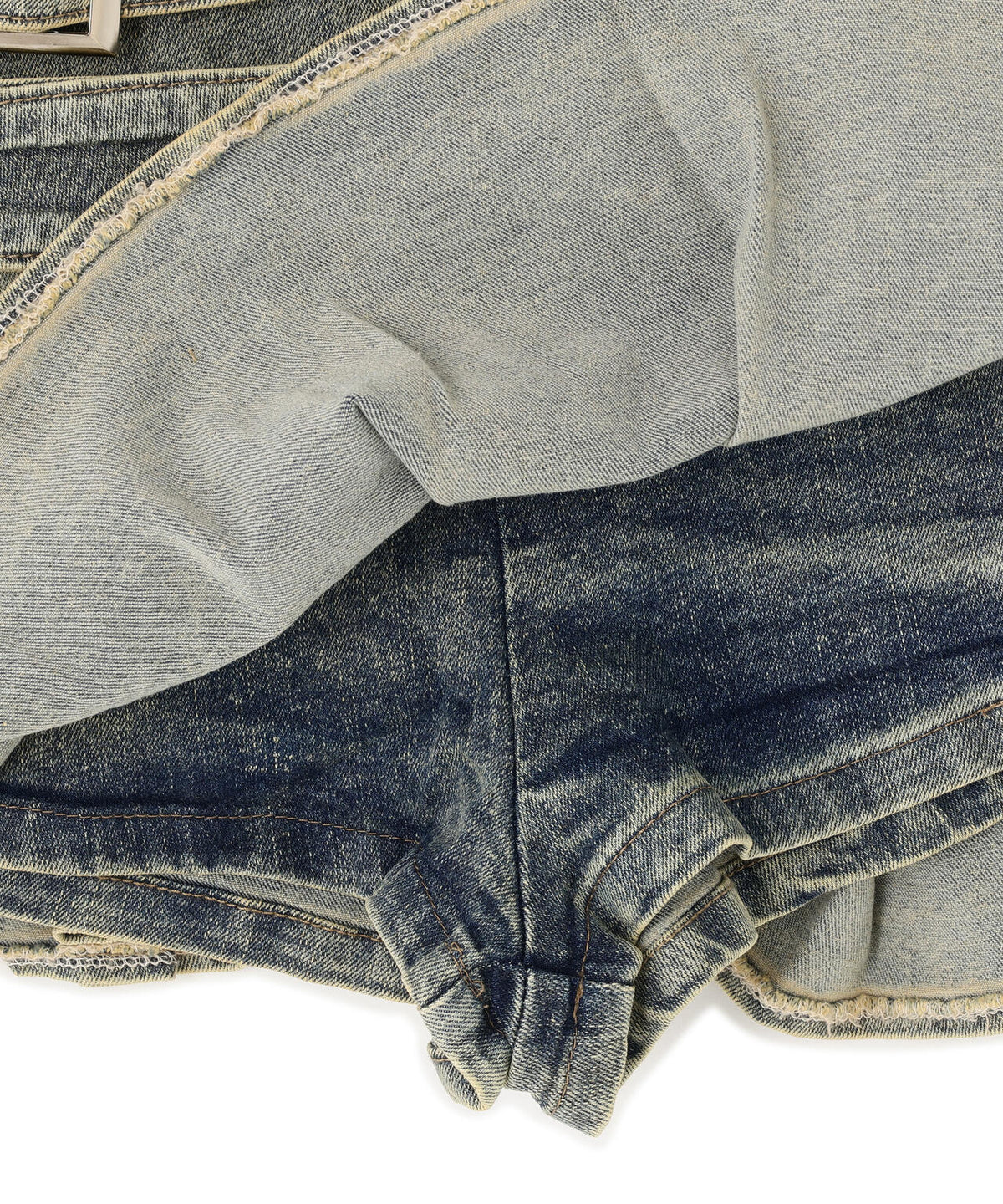 MAVYTH/メヴィス/W BELT DENIM MINI SKIRT