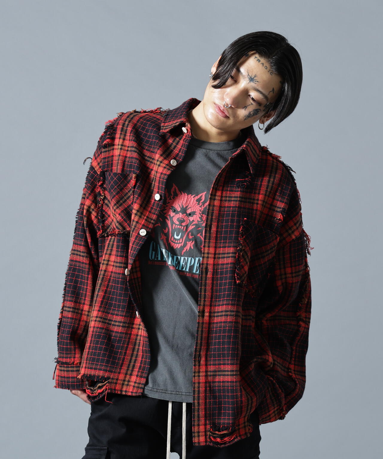 WEB&DEPOT限定】DankeSchon/ダンケシェーン/FLANNEL DAMAGE SHIRTS