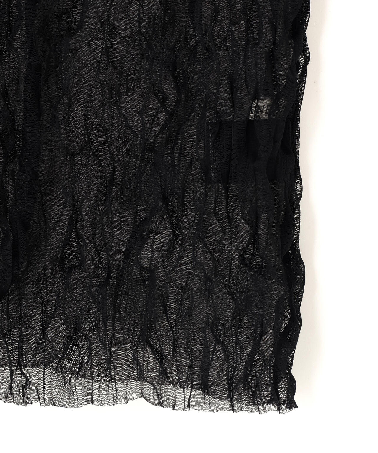 CLANE/クラネ/CRINKLED PLEAT SHEER TULLE TOPS