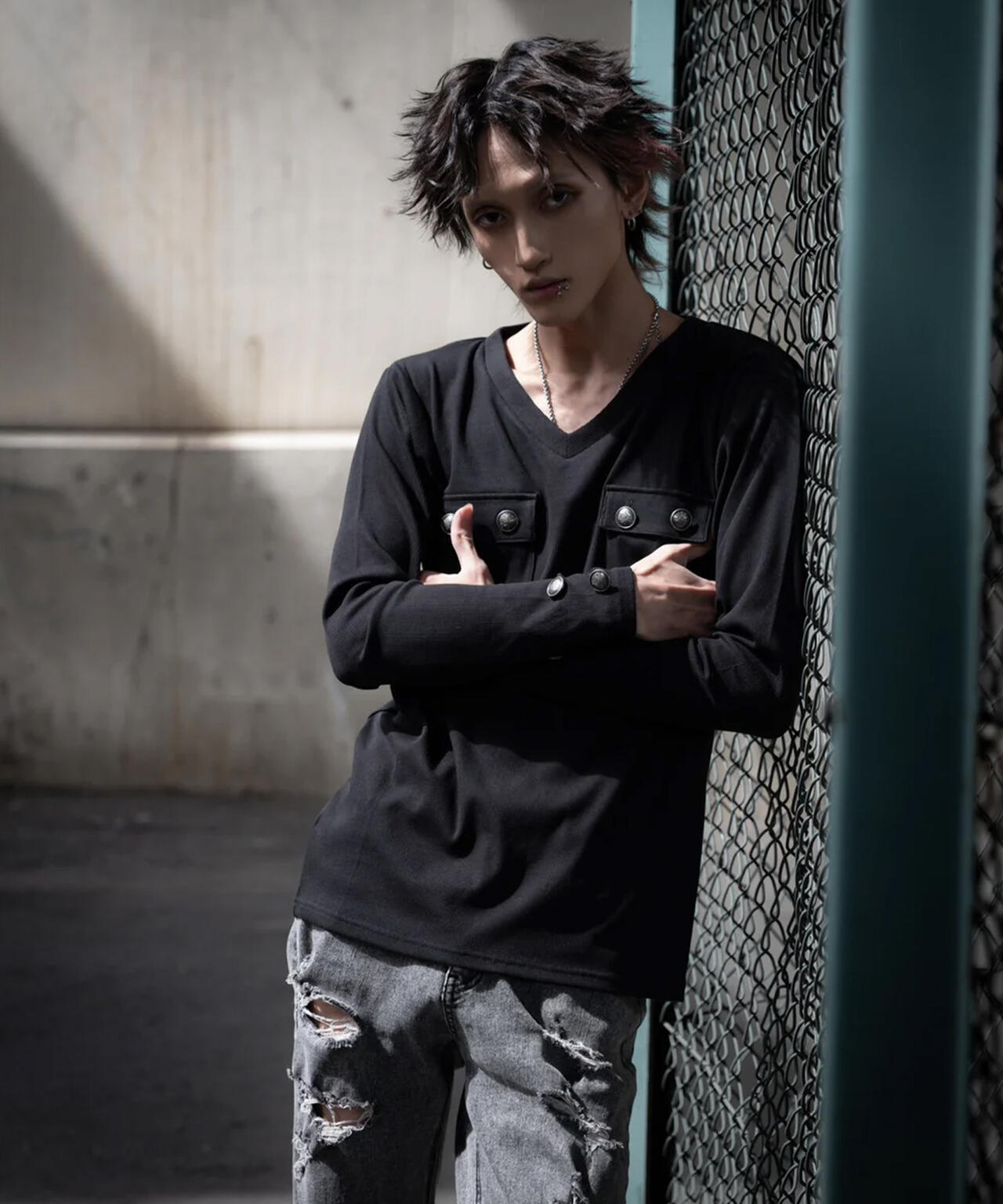 gibous/ギボス/Button v neck tops | L.H.P（エルエイチピー