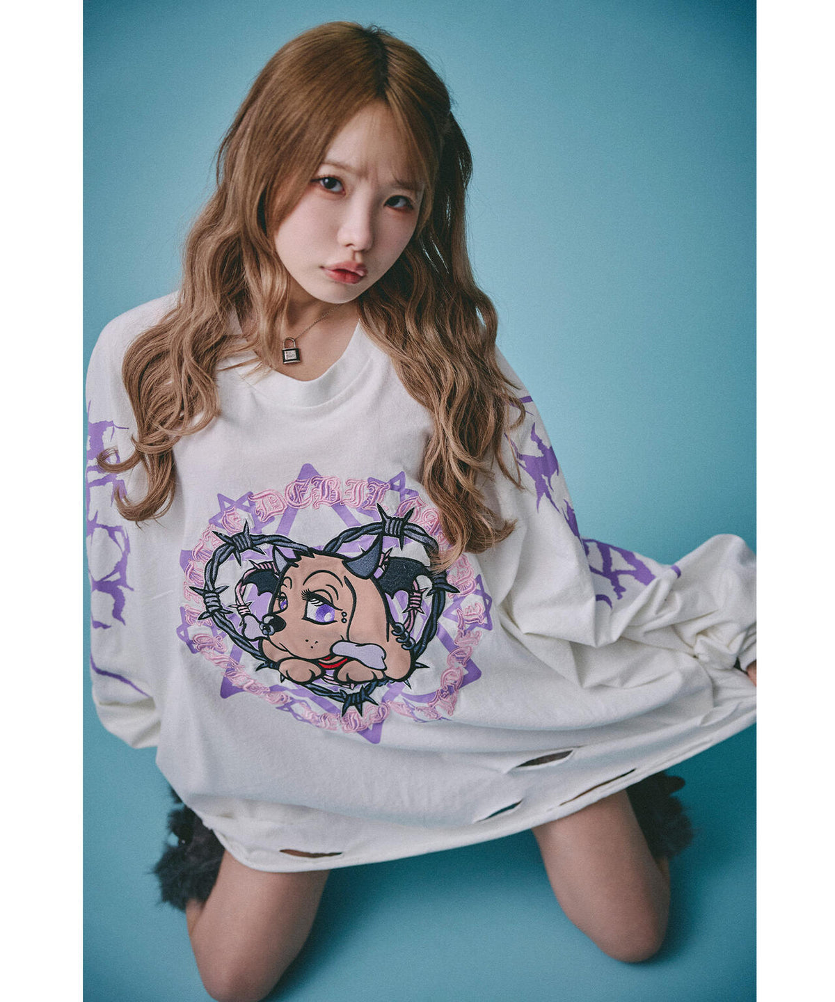 GALFY/ガルフィー/×松本いちか 小悪魔犬萌え袖ロンTEE