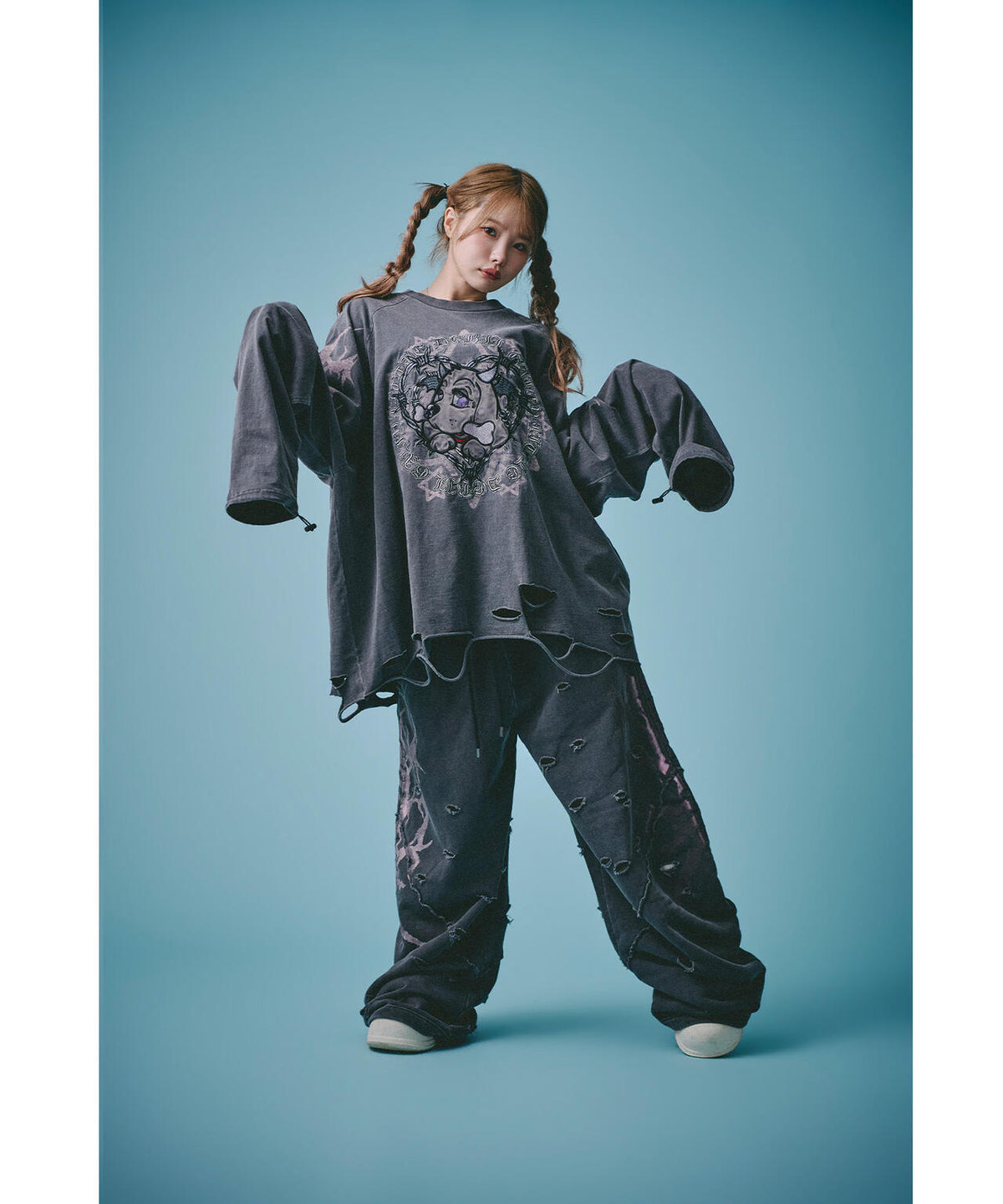 GALFY/ガルフィー/×松本いちか 小悪魔犬萌え袖ロンTEE
