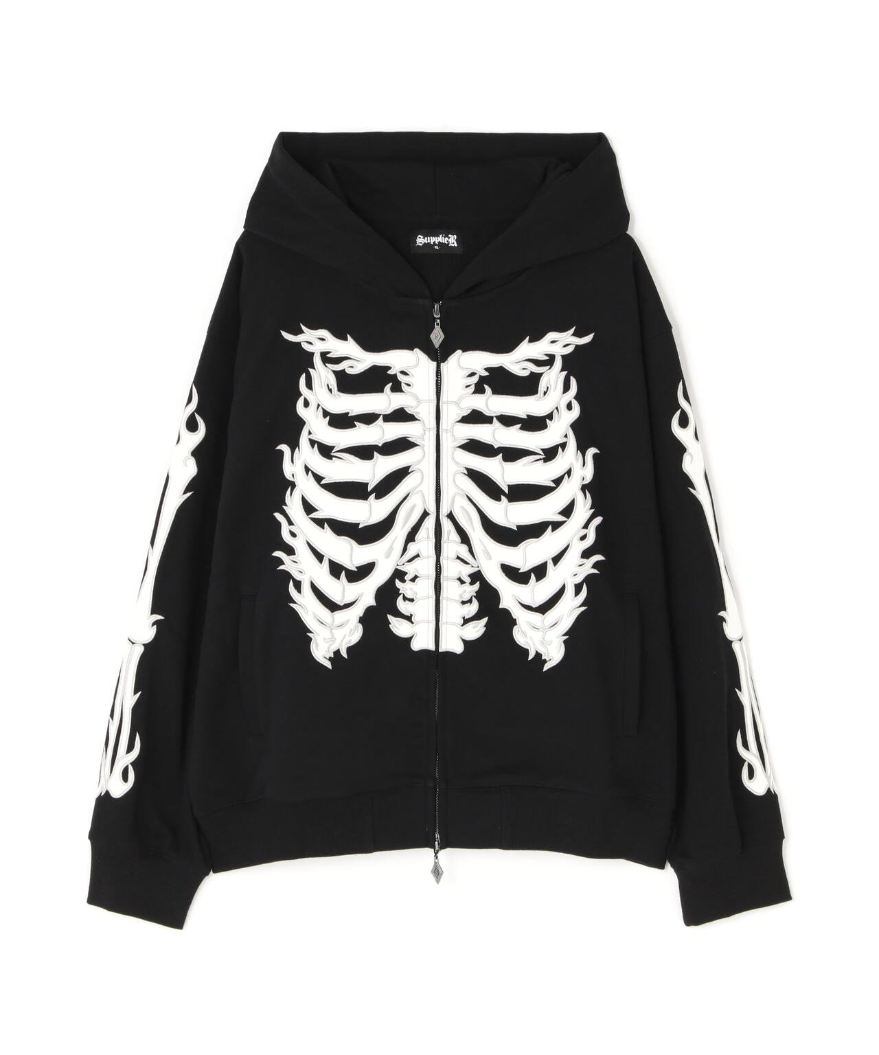 SUPPLIER/サプライヤー/Fire Bones Leather Patch Zip Hoodie | L.H.P