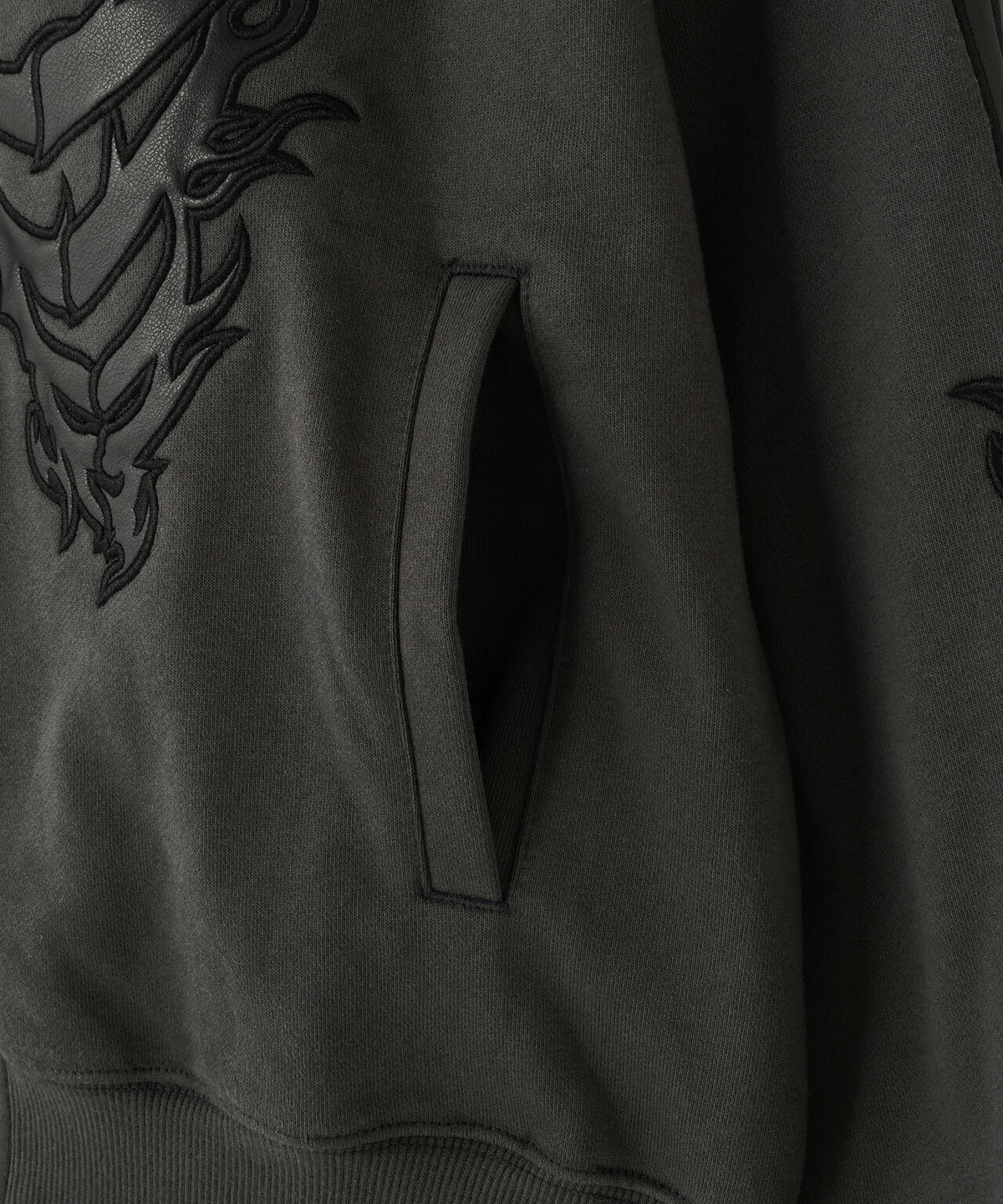 SUPPLIER/サプライヤー/Fire Bones Leather Patch Zip Hoodie
