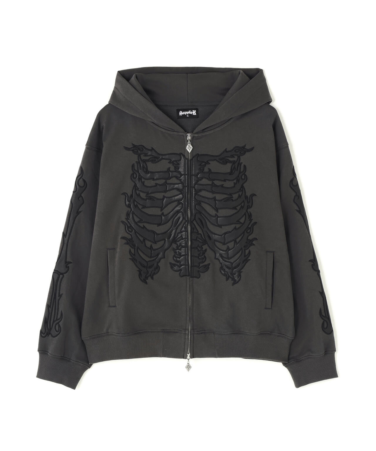 SUPPLIER/サプライヤー/Fire Bones Leather Patch Zip Hoodie | L.H.P