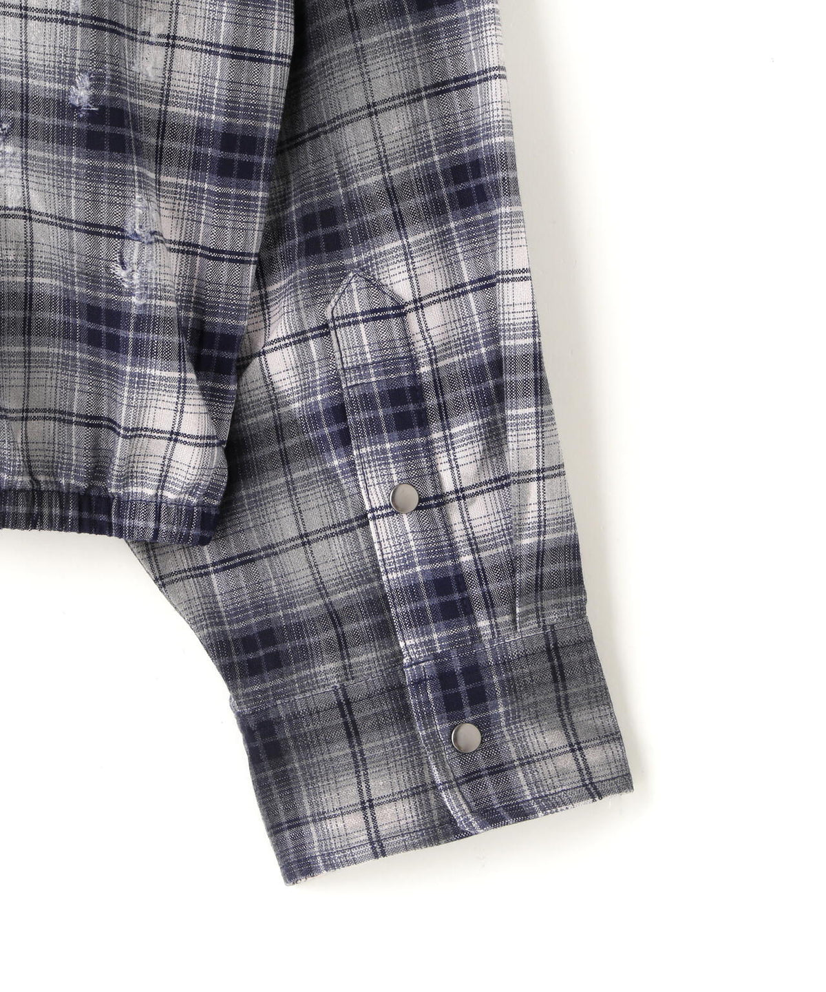 NOT4NERD/ノットフォーナード/DIRTY WASH DISTRES CHK HOODIE SHIRT