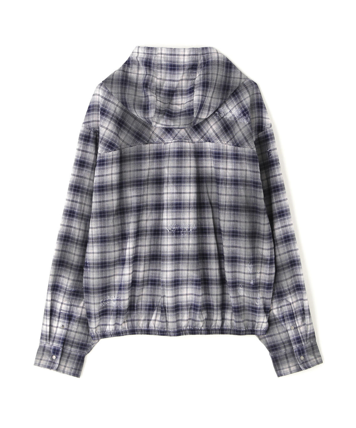 NOT4NERD/ノットフォーナード/DIRTY WASH DISTRES CHK HOODIE SHIRT