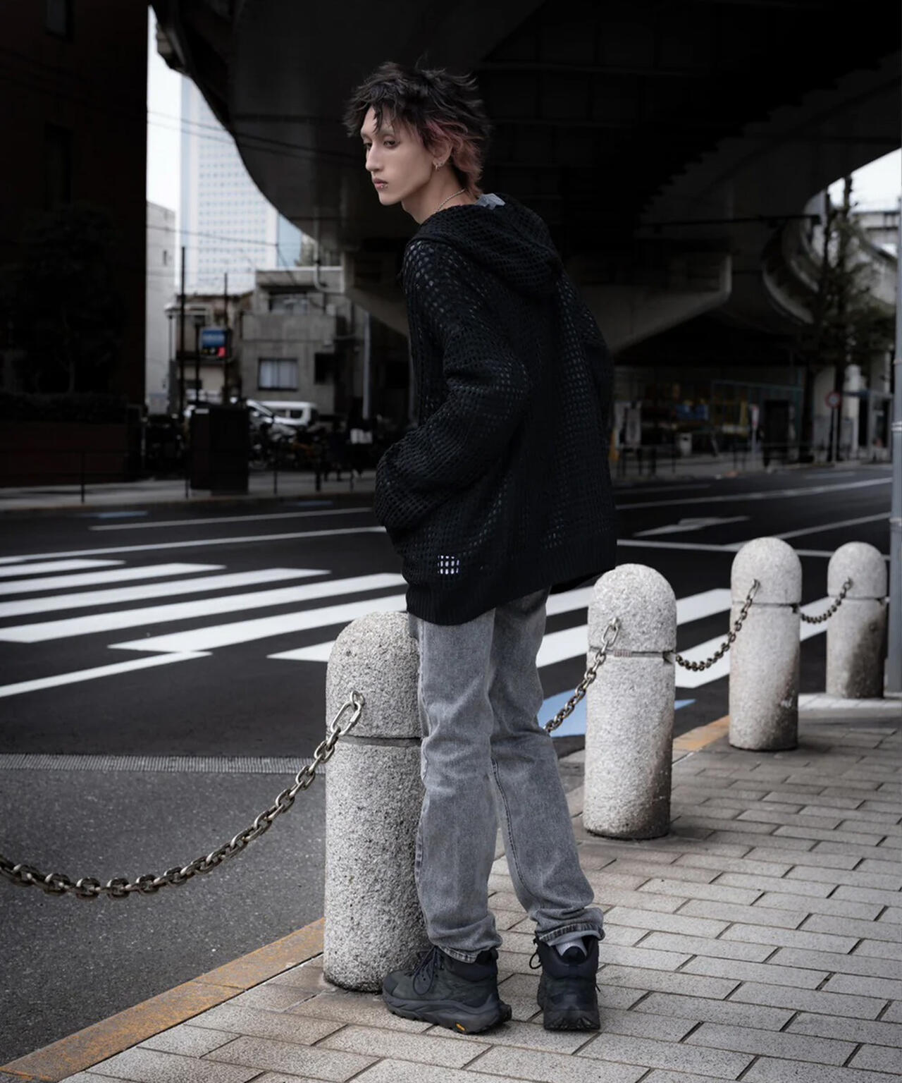 gibous/ギボス/Cross Snake Mesh Parker | L.H.P（エルエイチピー