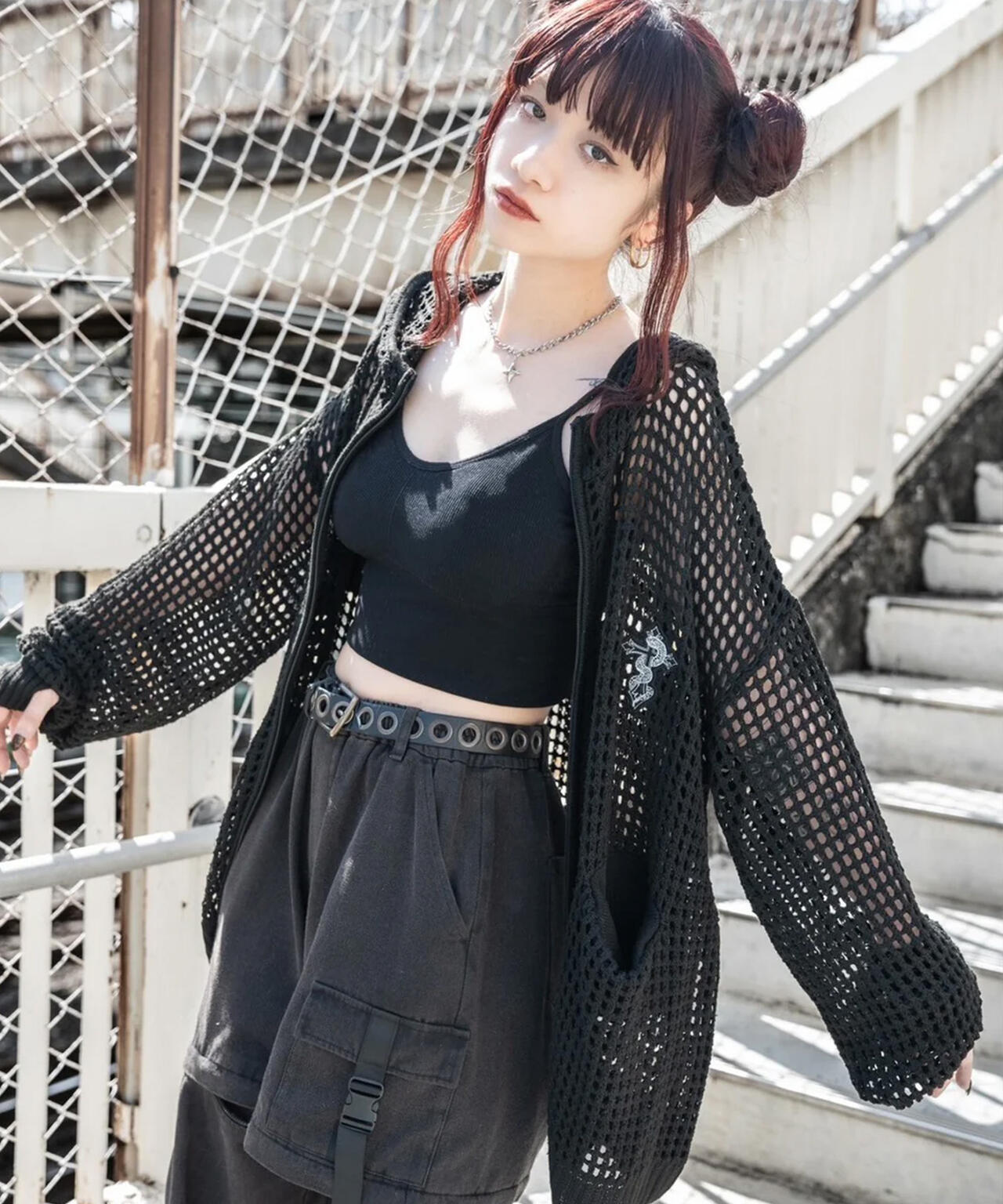 gibous/ギボス/Cross Snake Mesh Parker | L.H.P（エルエイチピー