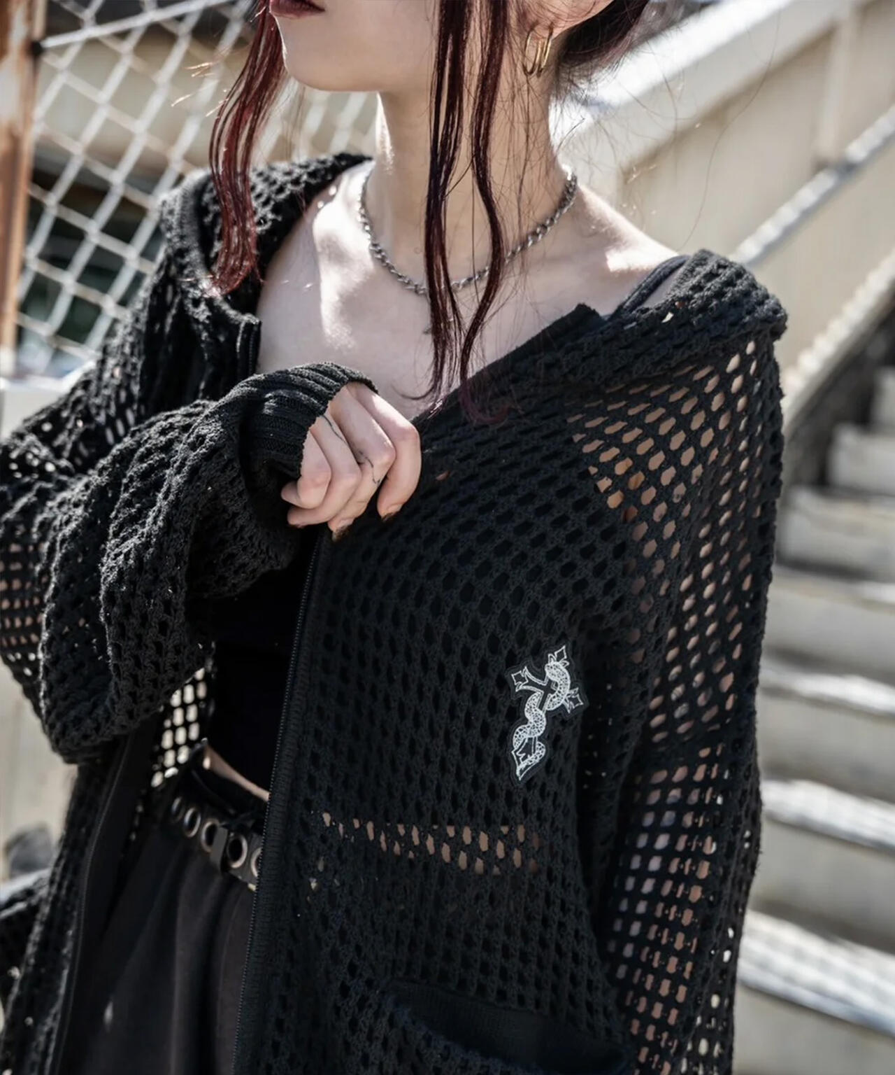 gibous/ギボス/Cross Snake Mesh Parker | L.H.P（エルエイチピー