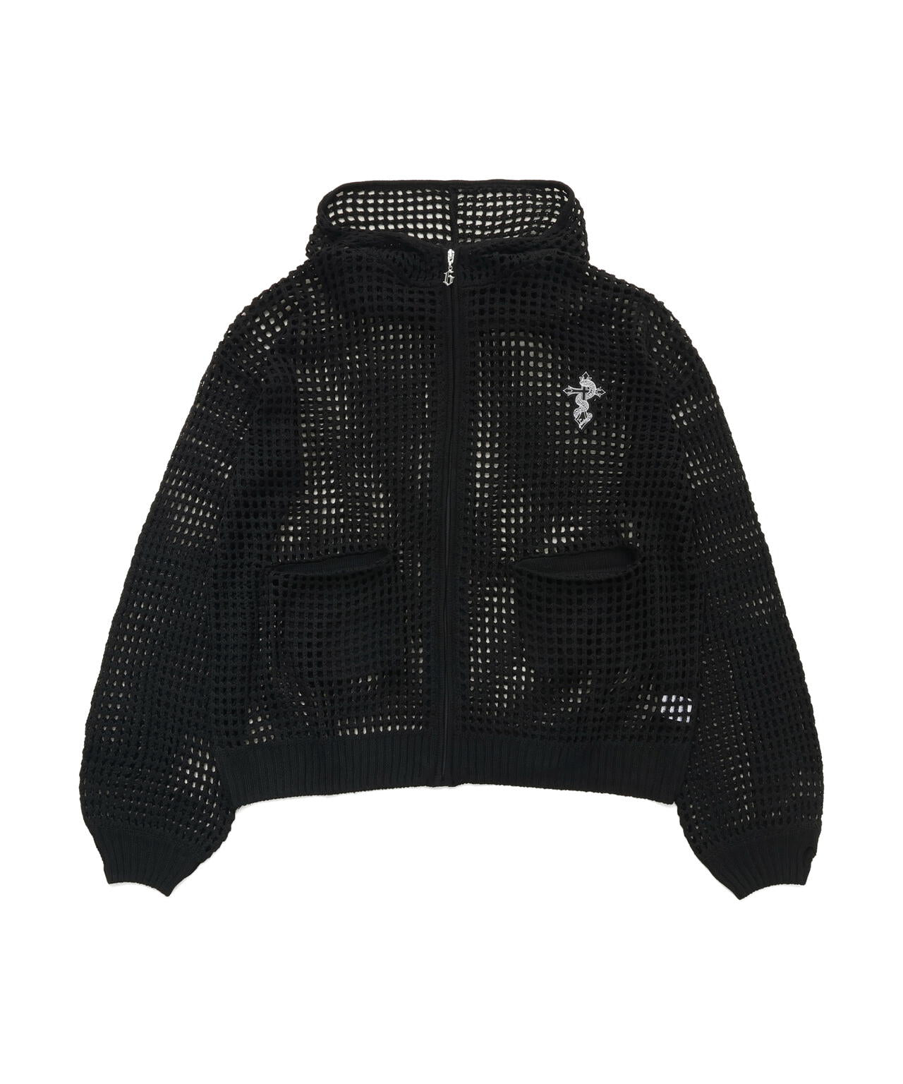 トップス GIBOUS LOGO SNAKE CROSS PARKER BLACK gibous/ギボス/Cross Snake Mesh Parker | L.H.P（エルエイチピー