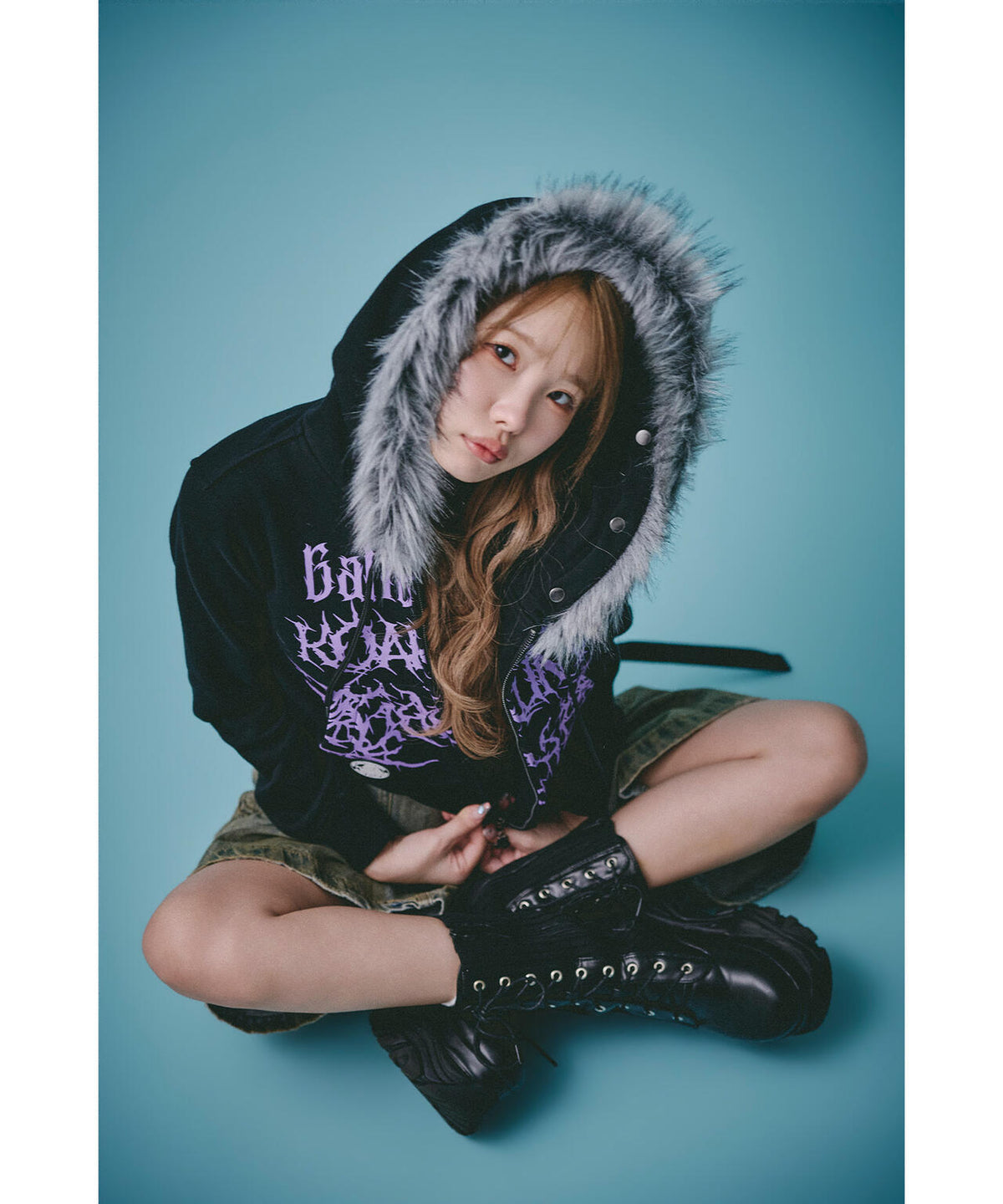 GALFY/ガルフィー/×松本いちか 小悪魔犬ふわふわフードZIPパーカー