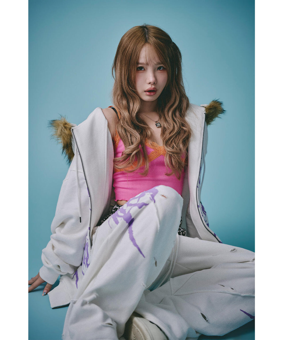GALFY/ガルフィー/×松本いちか 小悪魔犬ふわふわフードZIPパーカー