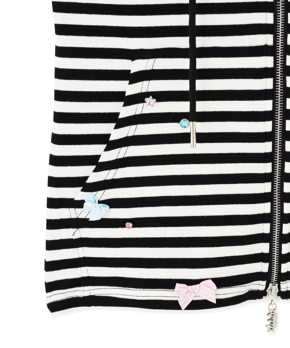 CFIERCE/フィアス/STRIPED BUNNY ZIP-UP HOODIE VEST
