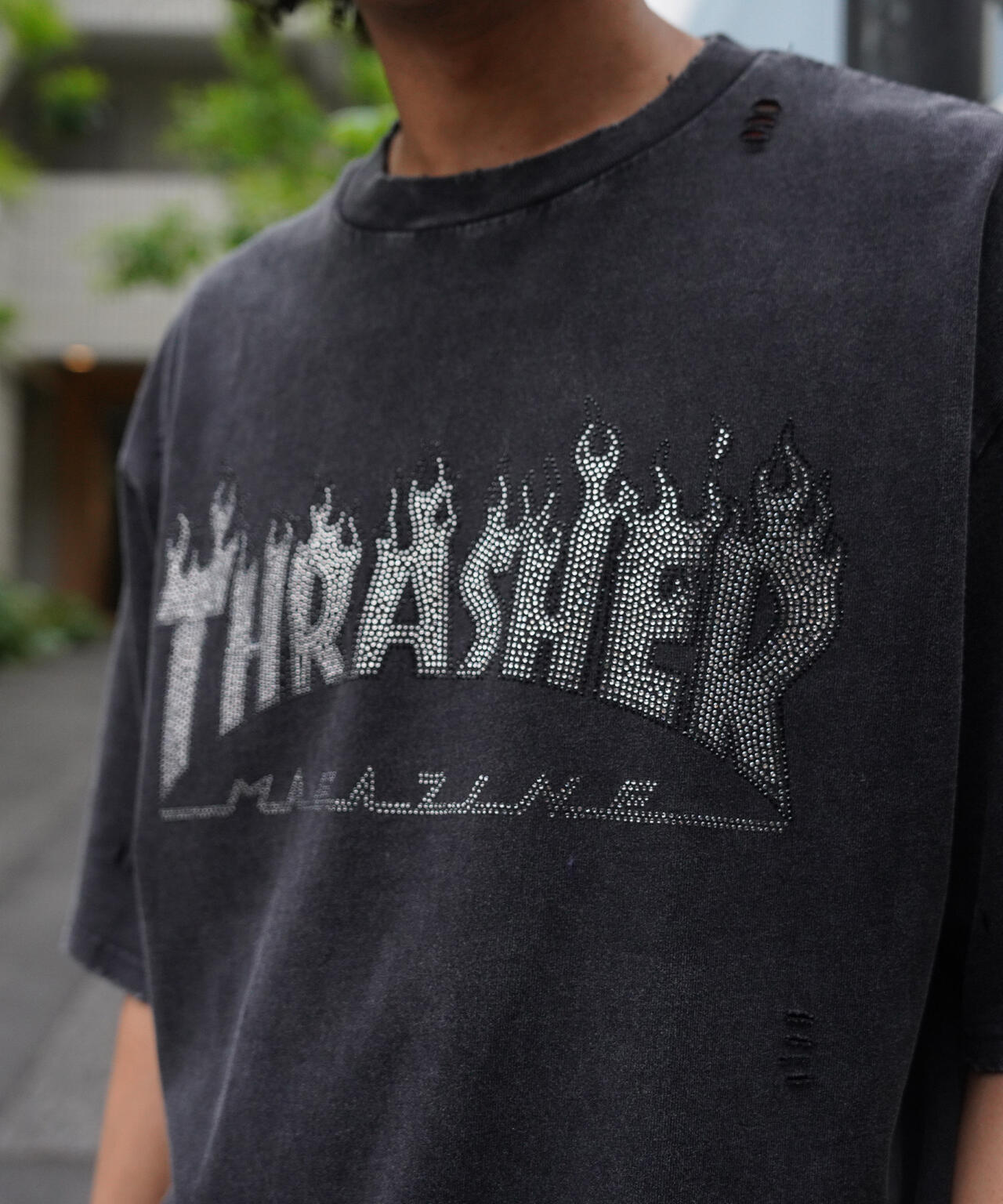 Thrasher/スラッシャー/【LHP別注】LINESTONE TEE/ラインストーンT