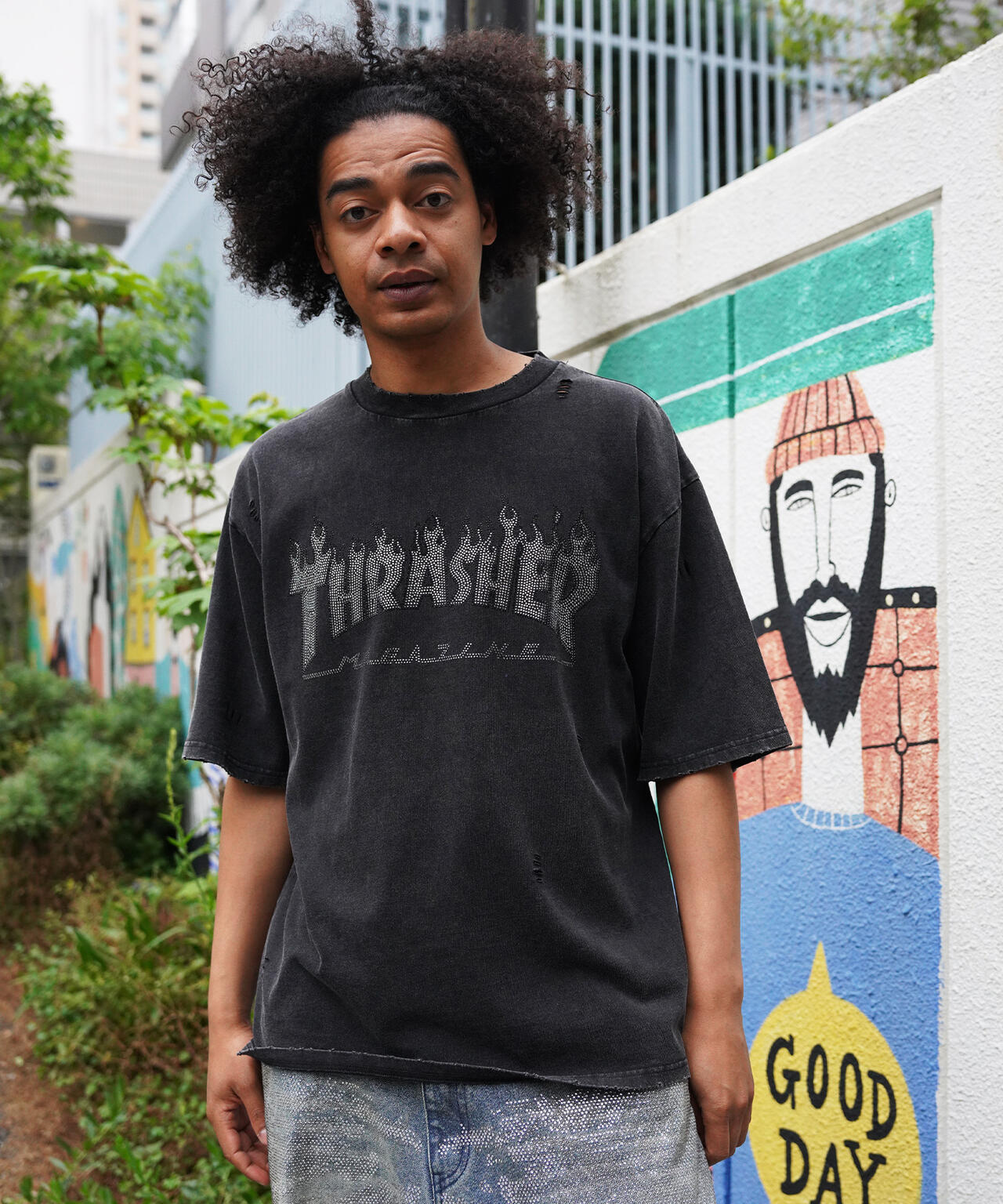 Thrasher/スラッシャー/【LHP別注】LINESTONE TEE/ラインストーンT