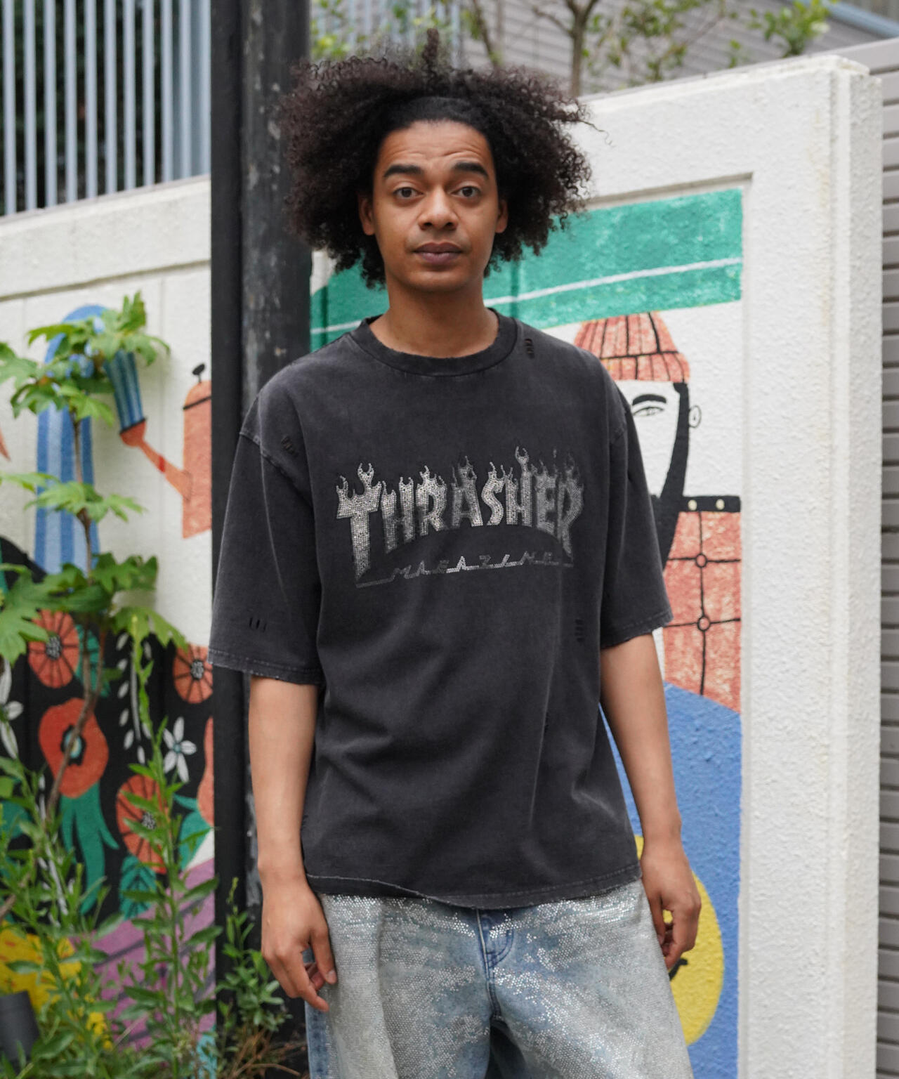 Thrasher/スラッシャー/【LHP別注】LINESTONE TEE/ラインストーンT