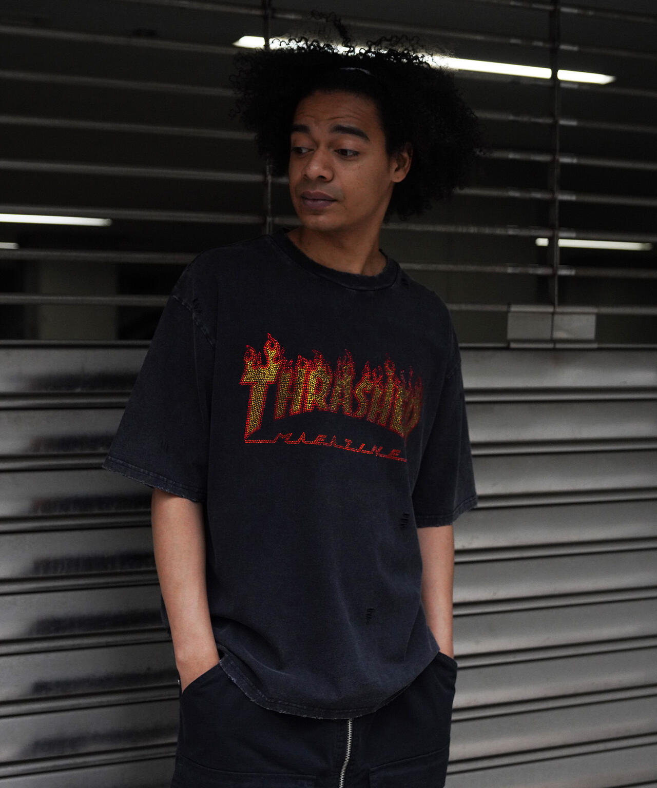 Thrasher/スラッシャー/【LHP別注】LINESTONE TEE/ラインストーンT