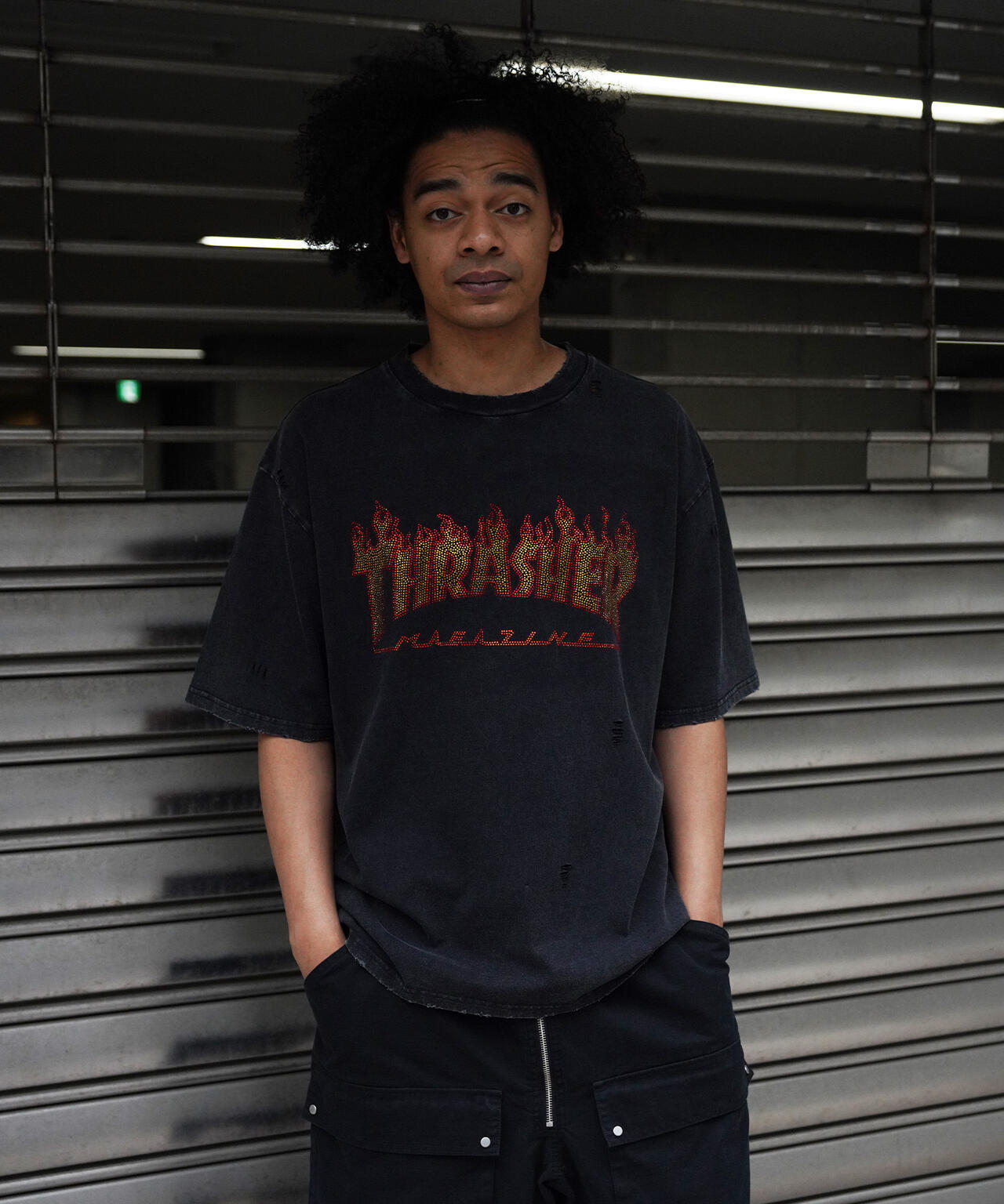 Thrasher/スラッシャー/【LHP別注】LINESTONE TEE/ラインストーンT