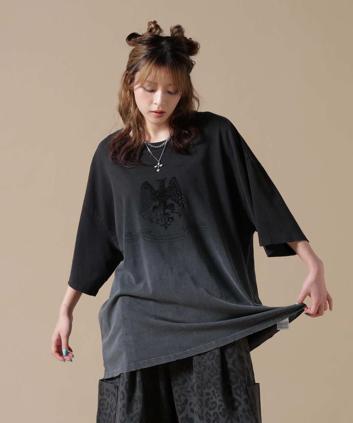 DankeSchon/ダンケシェーン/GRADATION RHINESTONE BIRD TEE