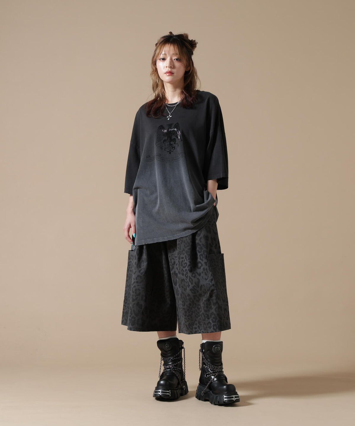 DankeSchon/ダンケシェーン/GRADATION RHINESTONE BIRD TEE