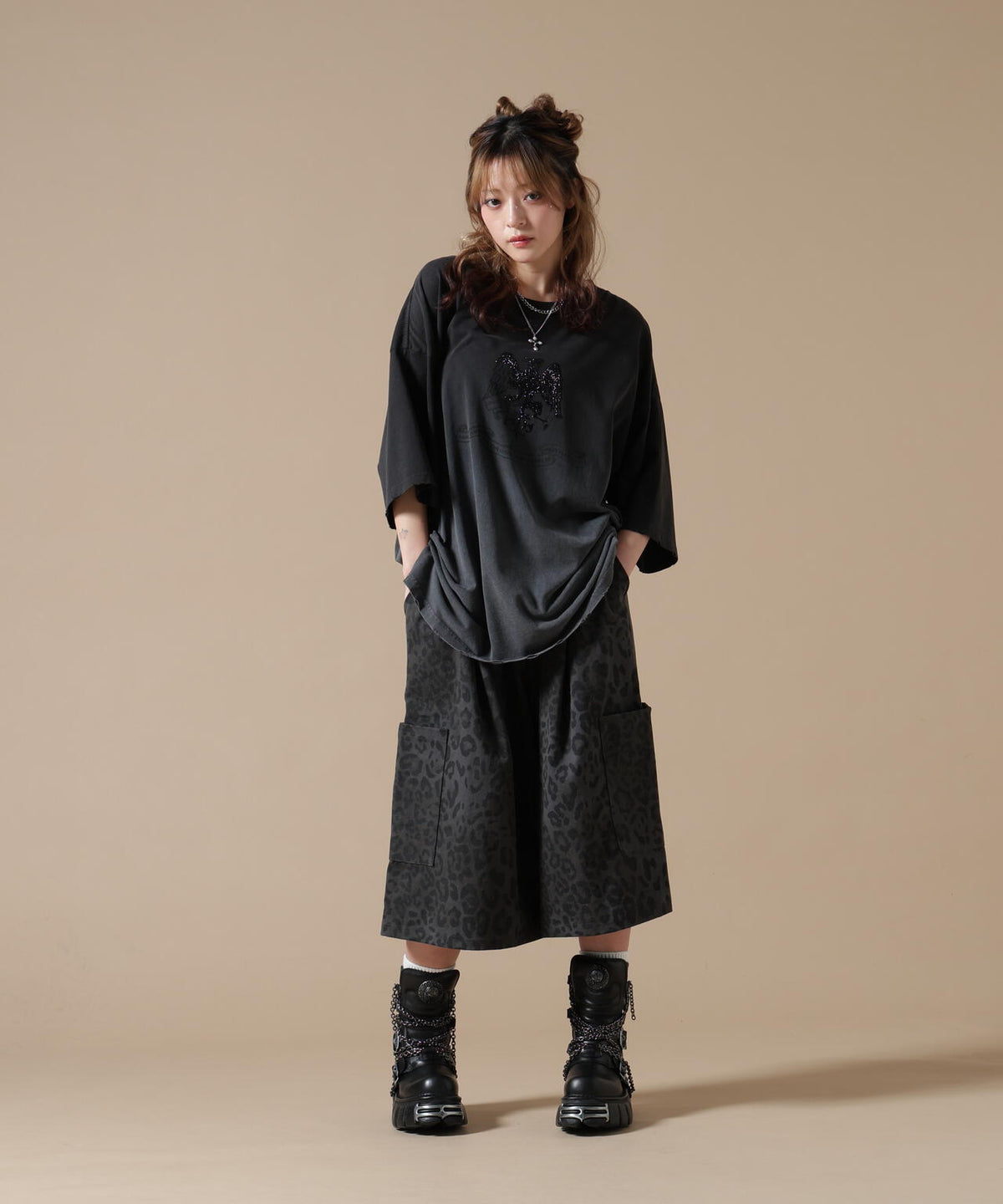 DankeSchon/ダンケシェーン/GRADATION RHINESTONE BIRD TEE