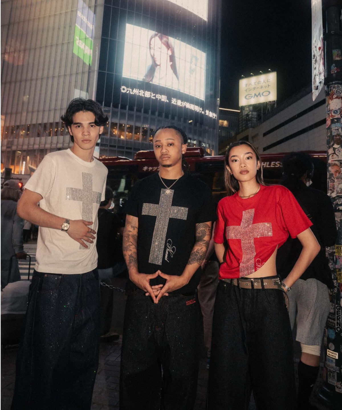 NoRemid/ノーリミッド/【LHP EXCLUSIVE】Cross Rhinestone S/S Tee