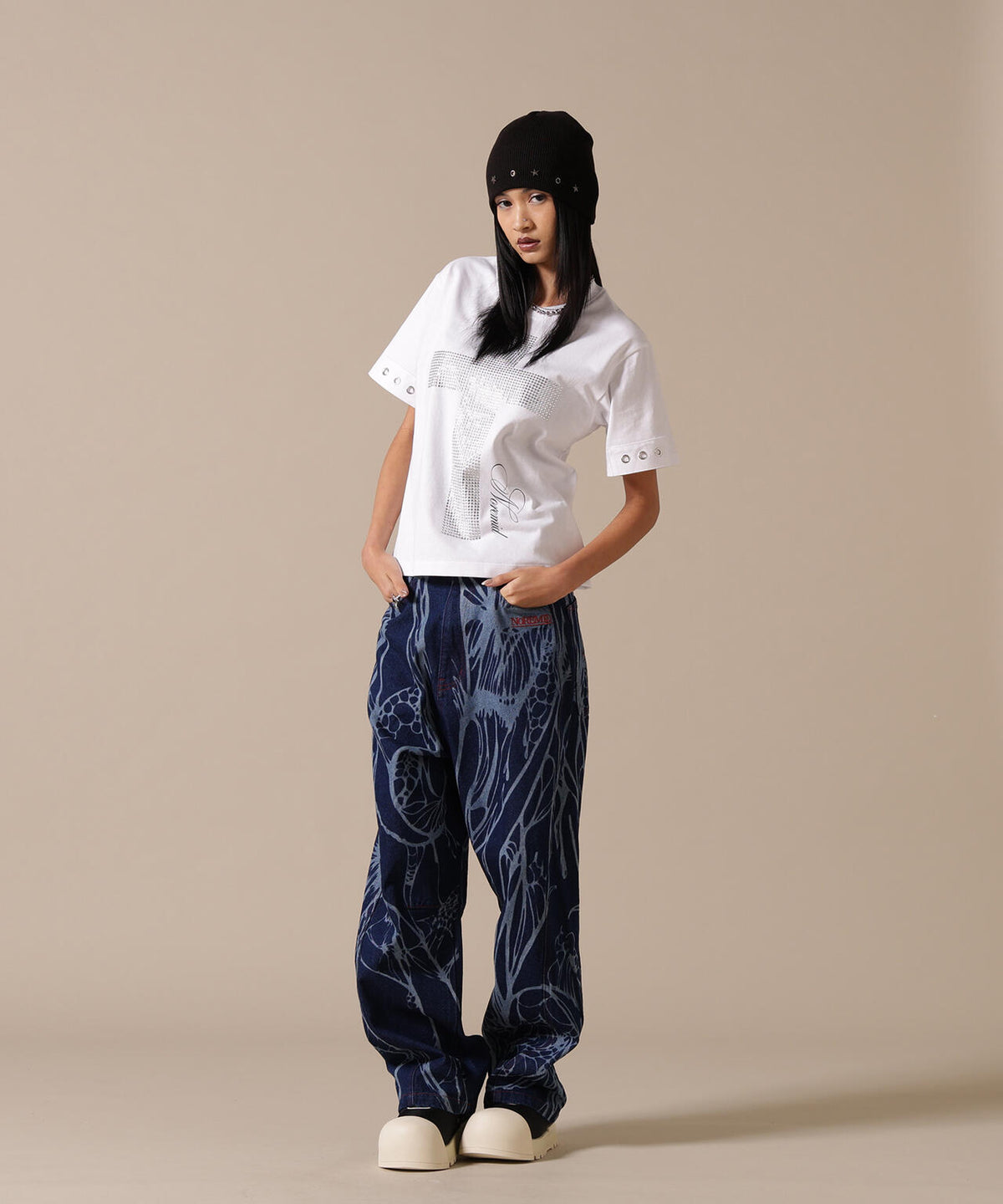NoRemid/ノーリミッド/【LHP EXCLUSIVE】Cross Rhinestone S/S Tee