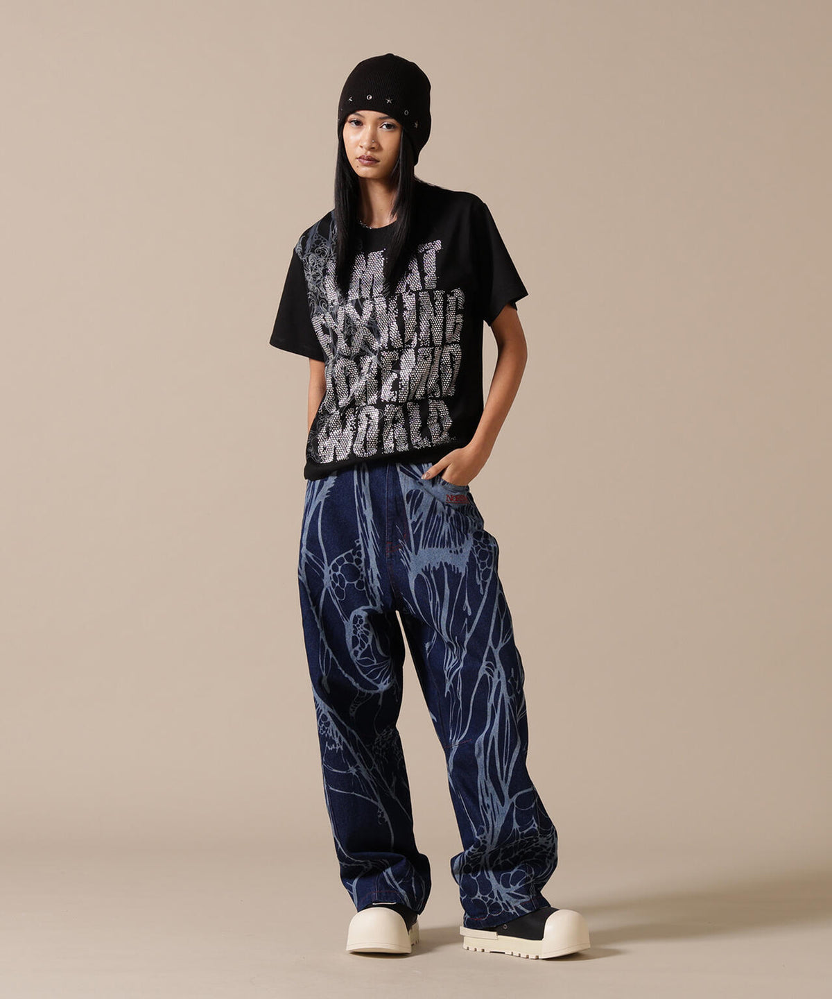 NoRemid/ノーリミッド/【LHP EXCLUSIVE】Logo Rhinestone S/S Tee
