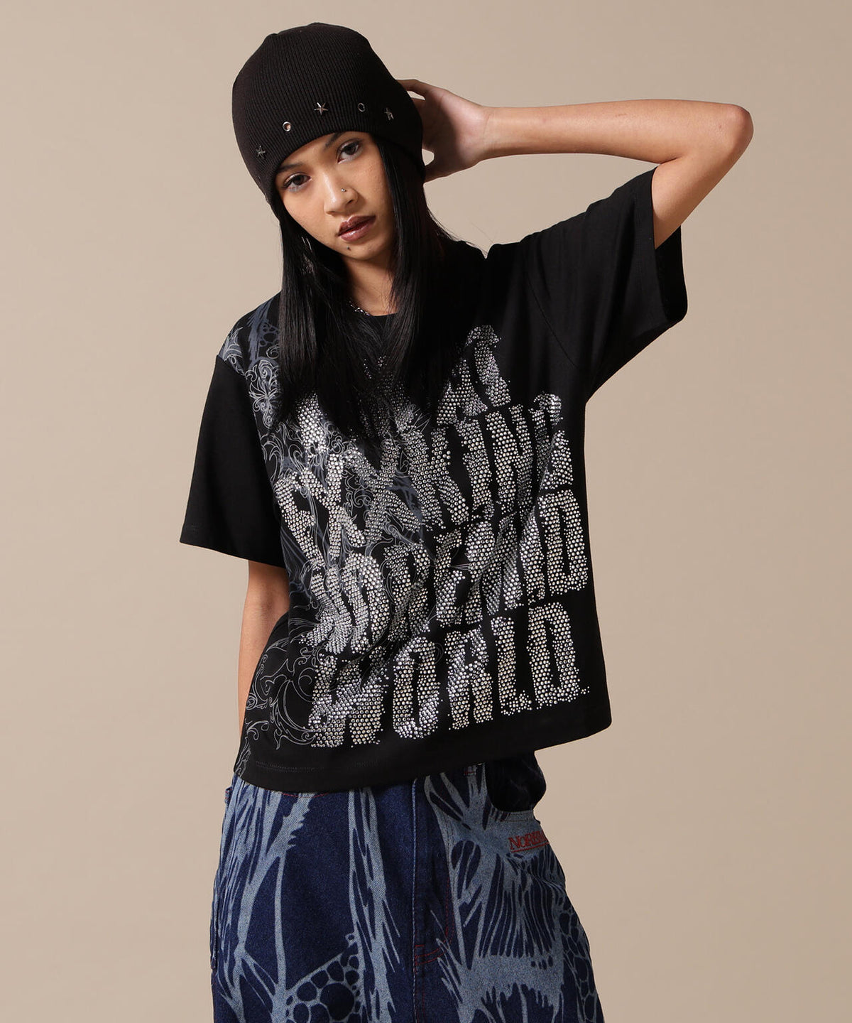 NoRemid/ノーリミッド/【LHP EXCLUSIVE】Logo Rhinestone S/S Tee