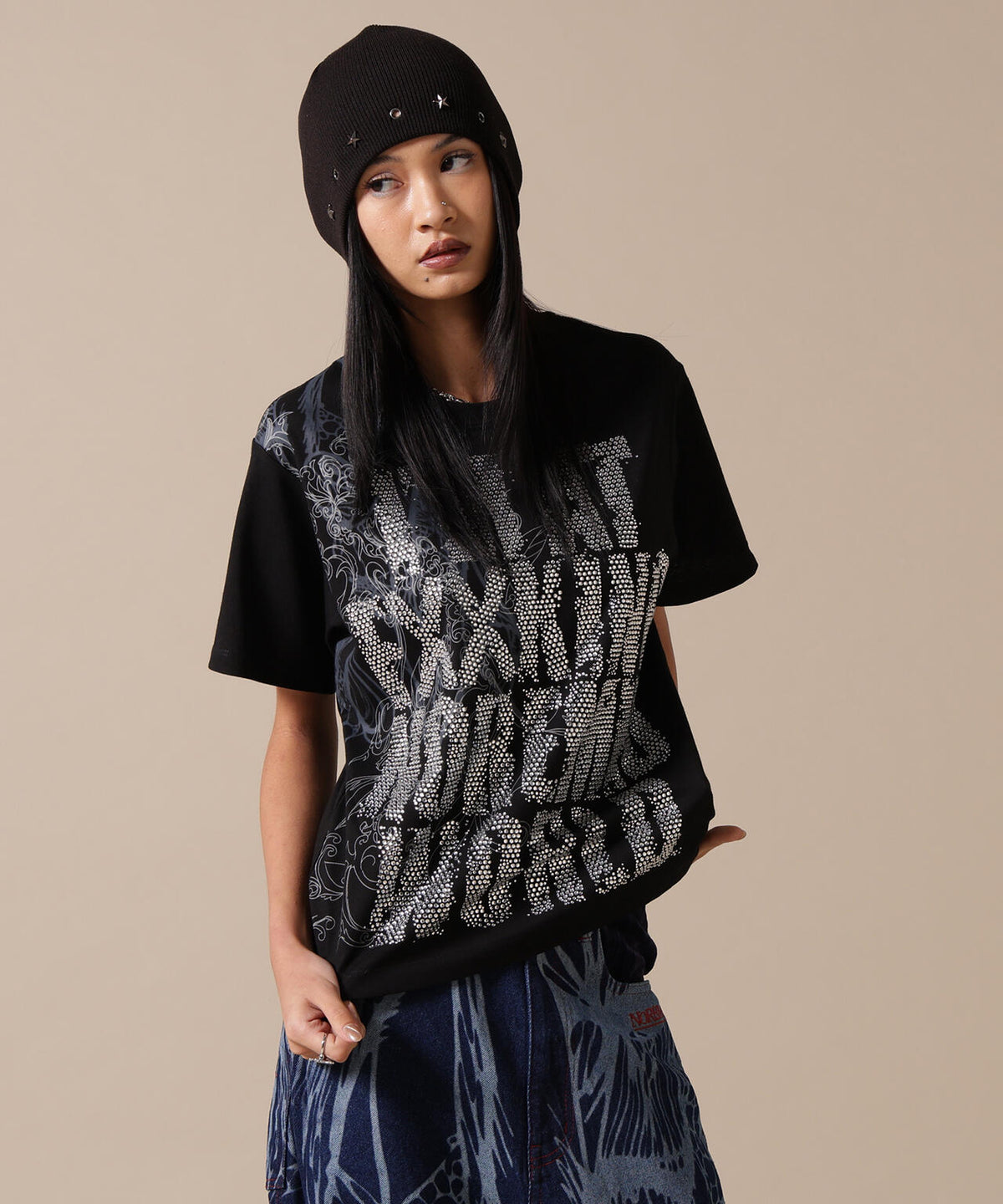 NoRemid/ノーリミッド/【LHP EXCLUSIVE】Logo Rhinestone S/S Tee