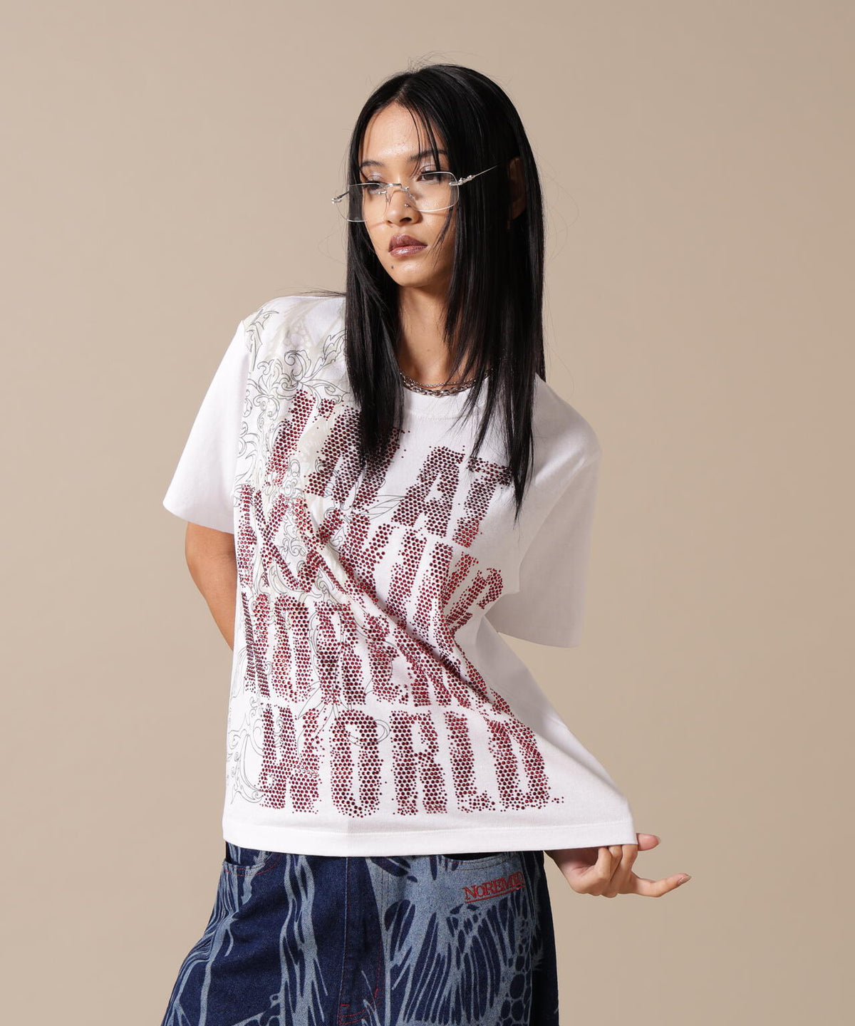 NoRemid/ノーリミッド/【LHP EXCLUSIVE】Logo Rhinestone S/S Tee