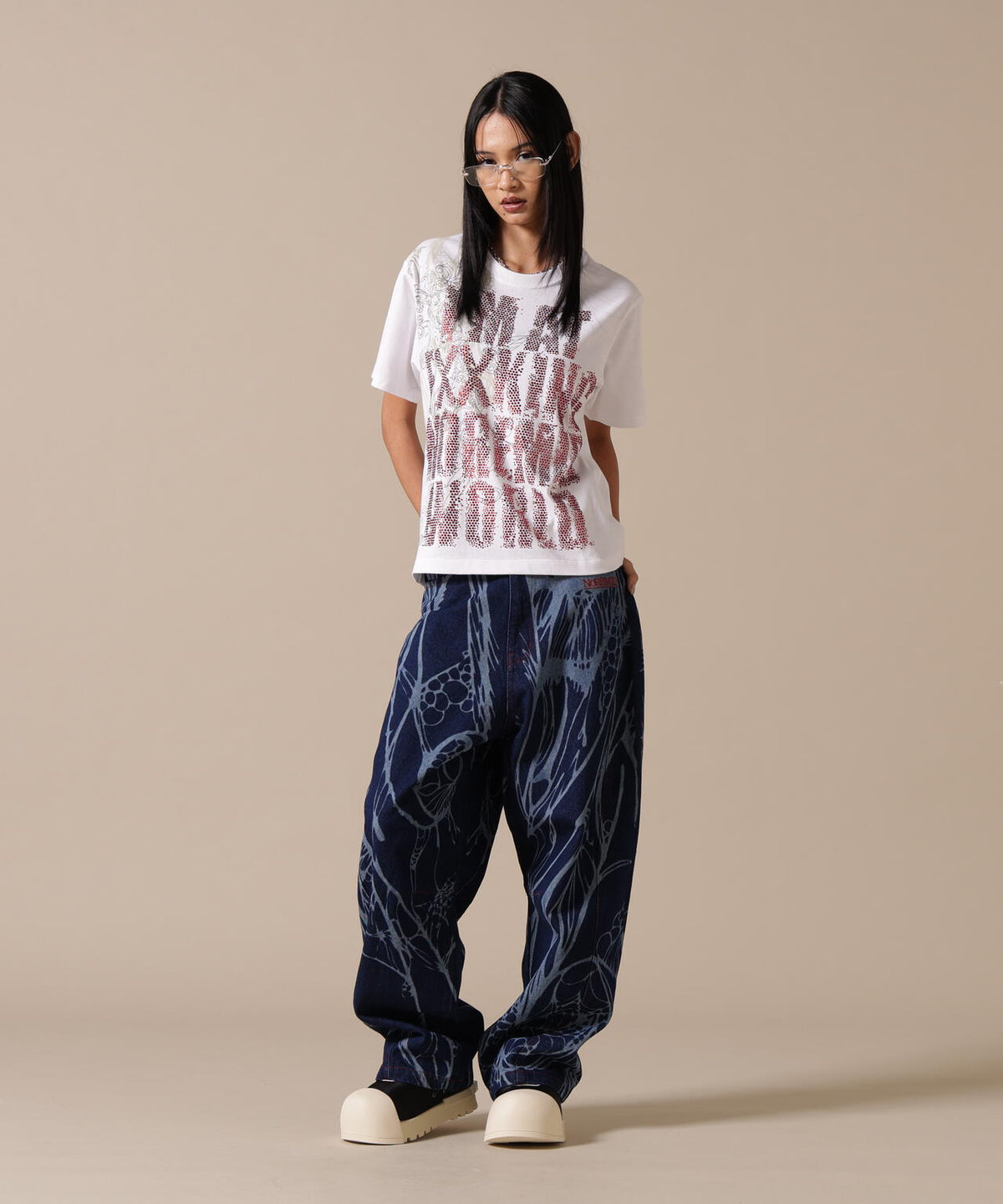 NoRemid/ノーリミッド/【LHP EXCLUSIVE】Logo Rhinestone S/S Tee