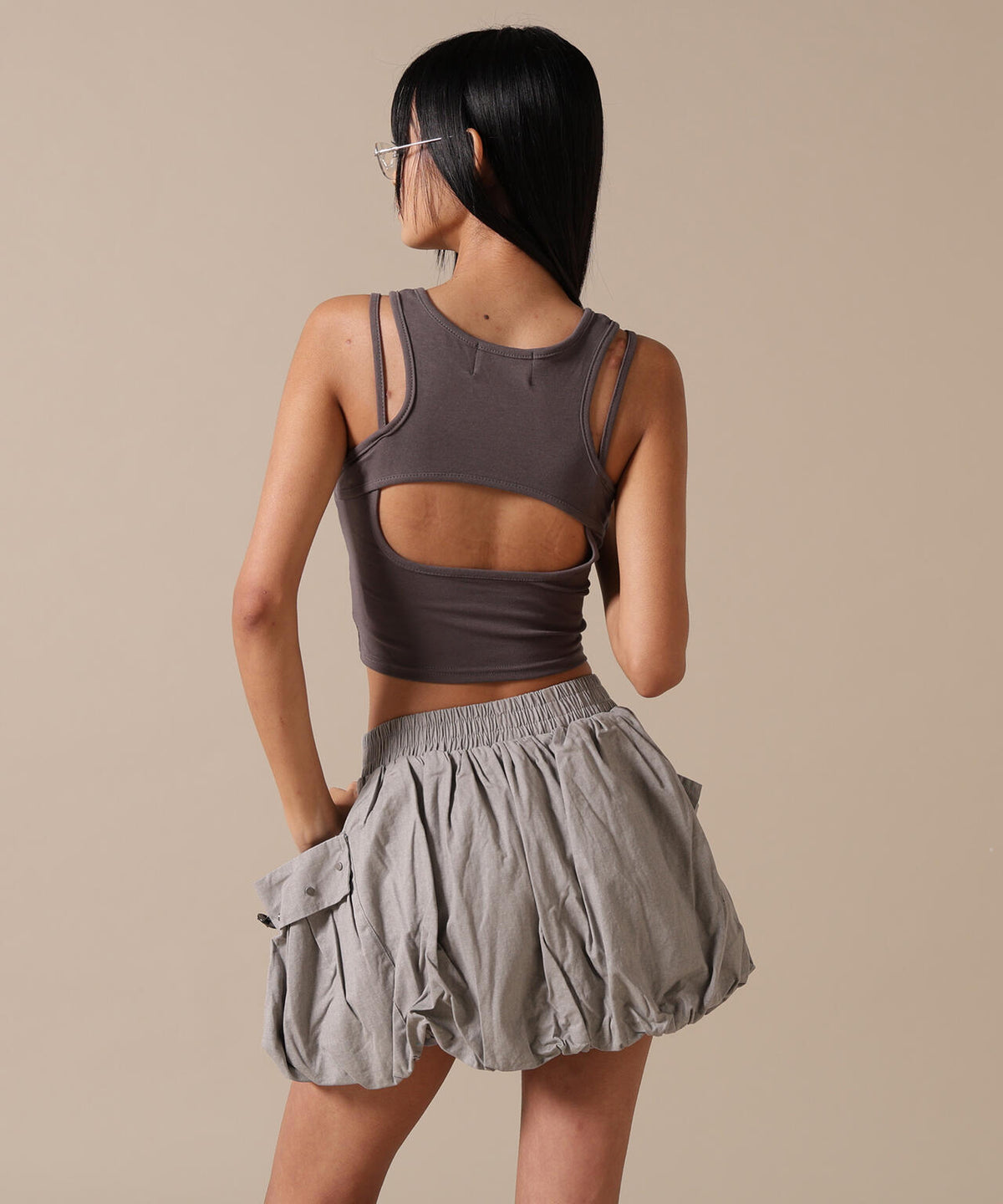 DeEVA/ディーヴァ/CUTOUT LACE-UP TANK