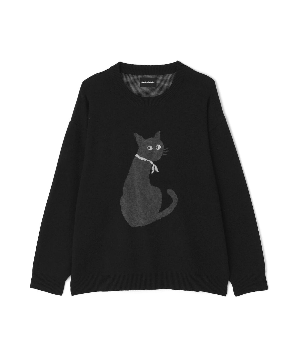 【WEB&DEPOT限定】DankeSchon/ダンケシェーン/WJACQUARED CAT CREWNECK