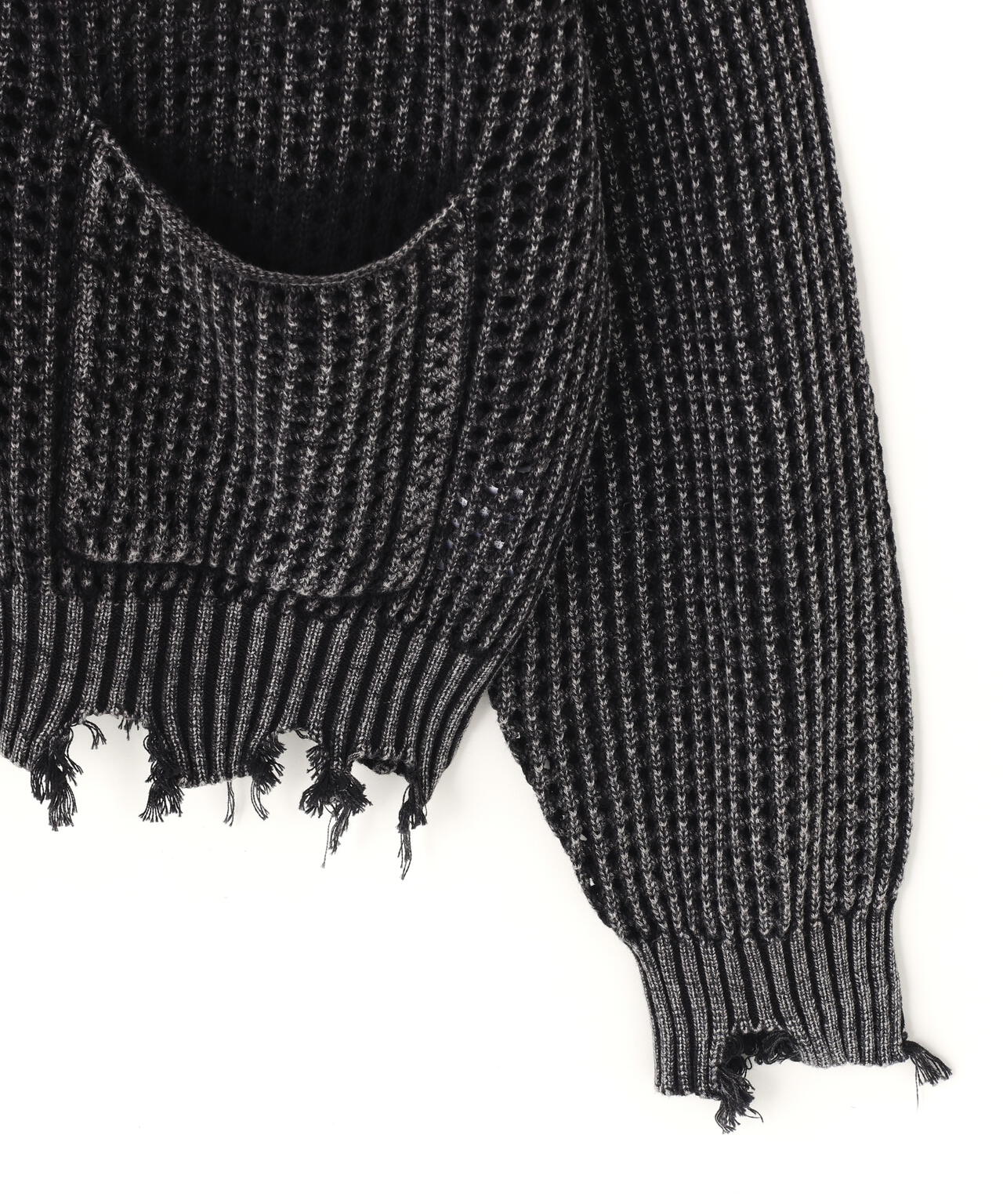 DankeSchon/ダンケシェーン/PIGMENT DAMAGE MESH CARDIGAN | L.H.P