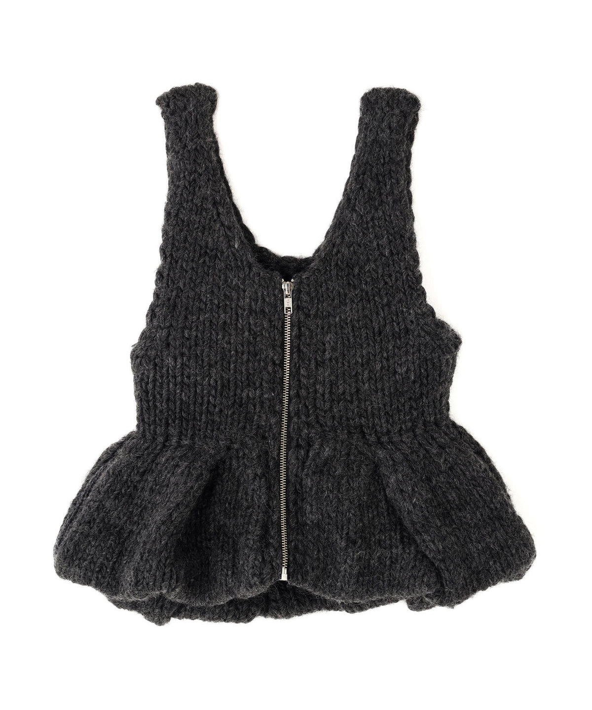 CLANE/クラネ/W FACE HAND KNIT PEPLUM BUSTIER